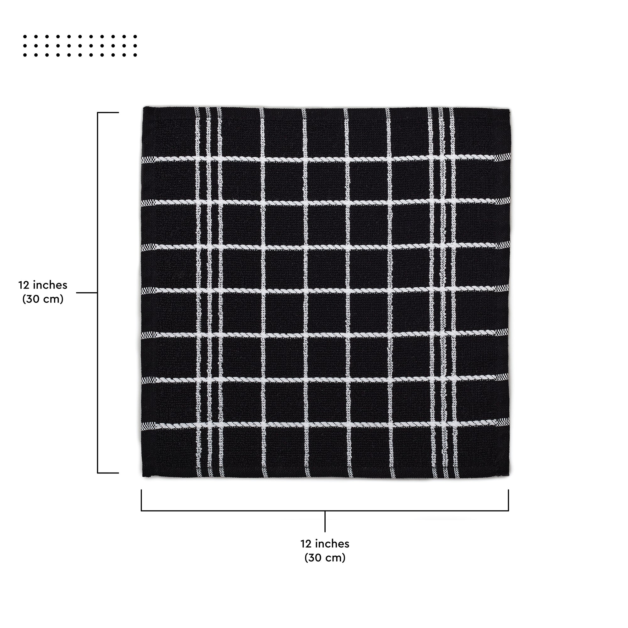 Cotton Terry Black Dish Towel (Pack of 6)
