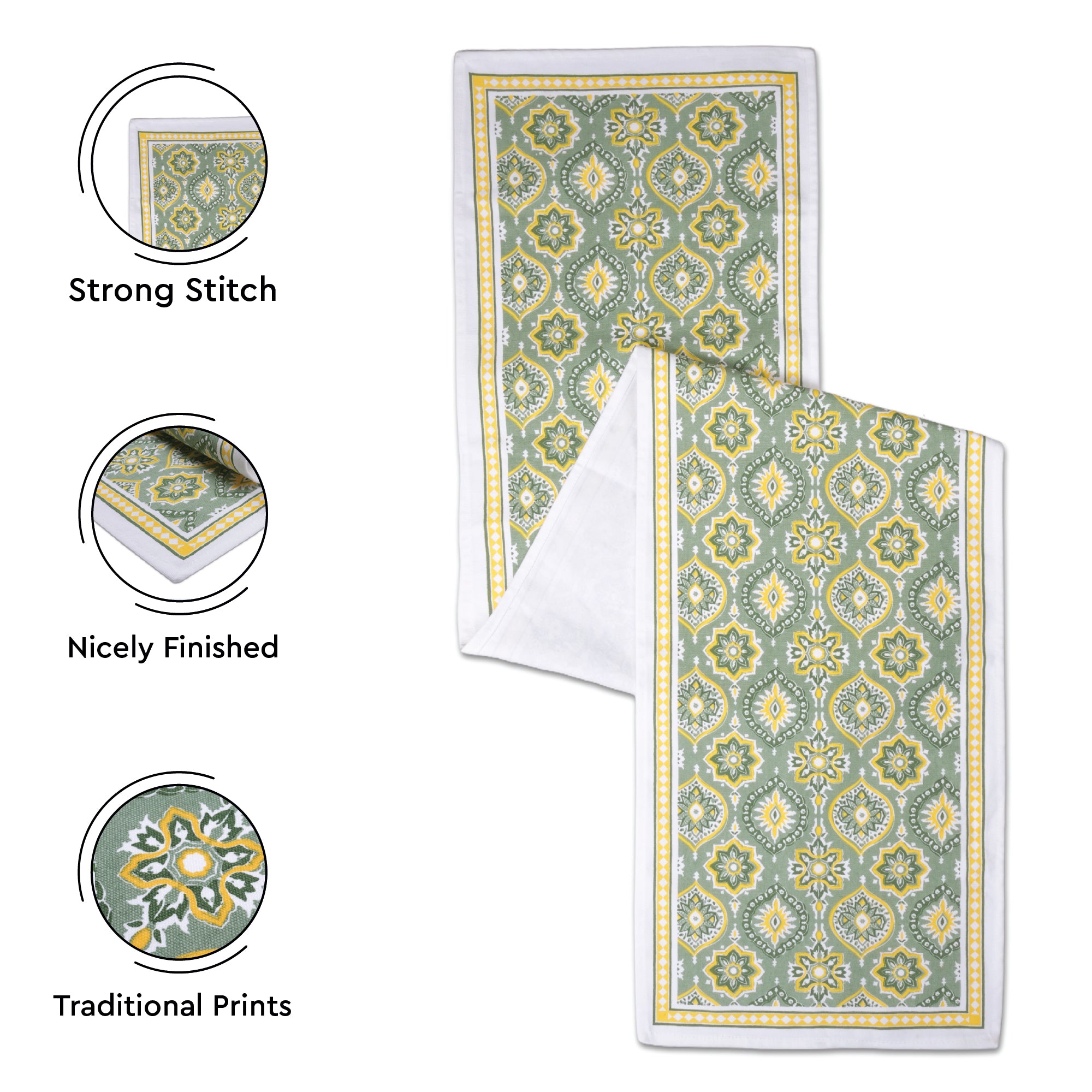Cotton Sage-03 Table Runner (Pack of 1)