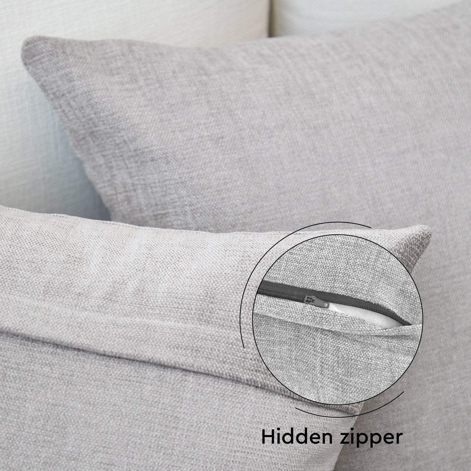 Chenille Solid Light Grey Cushion Cover (Pack of 2)