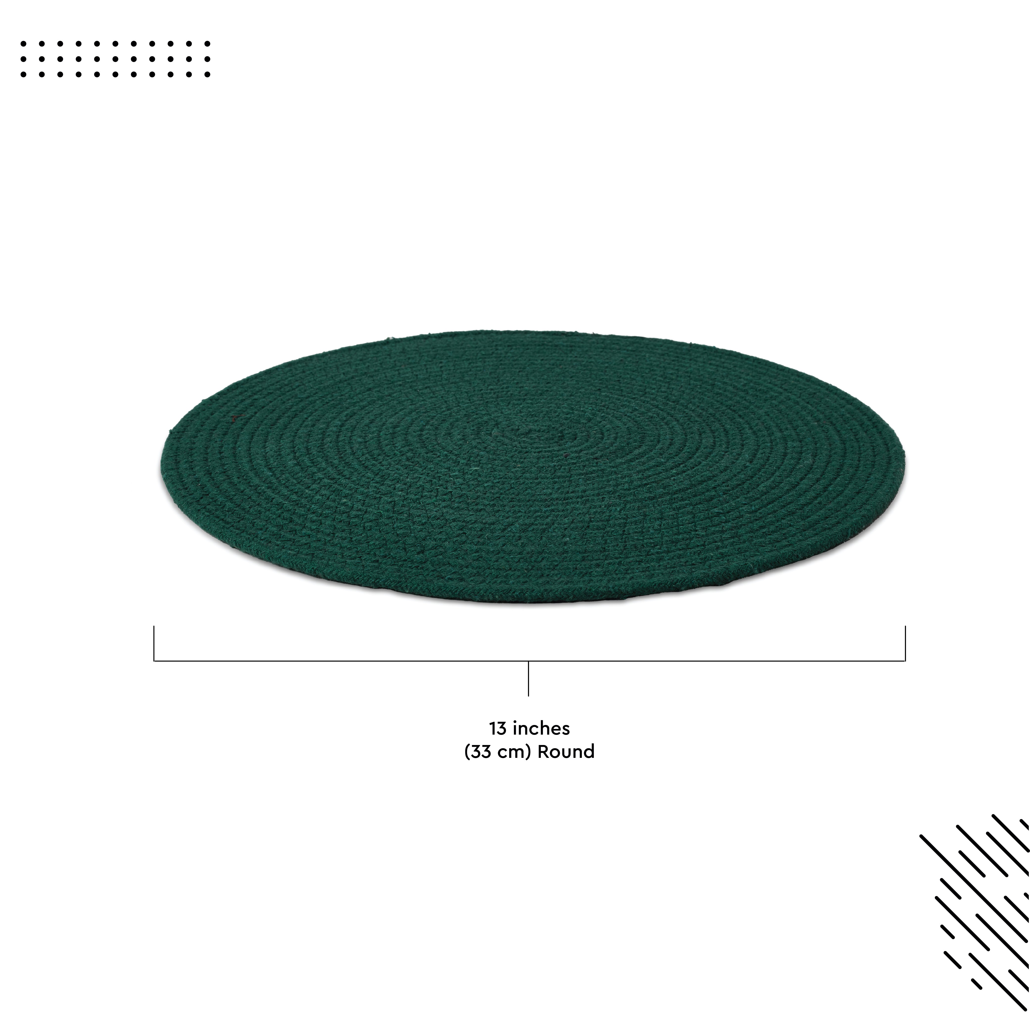 Cotton Dark Green Placemat (Pack of 2)
