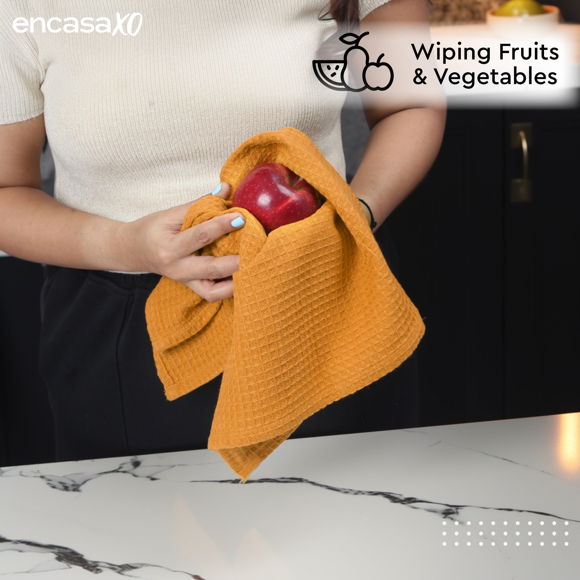 Cotton Gold Kitchen Towel (Pack of 4)