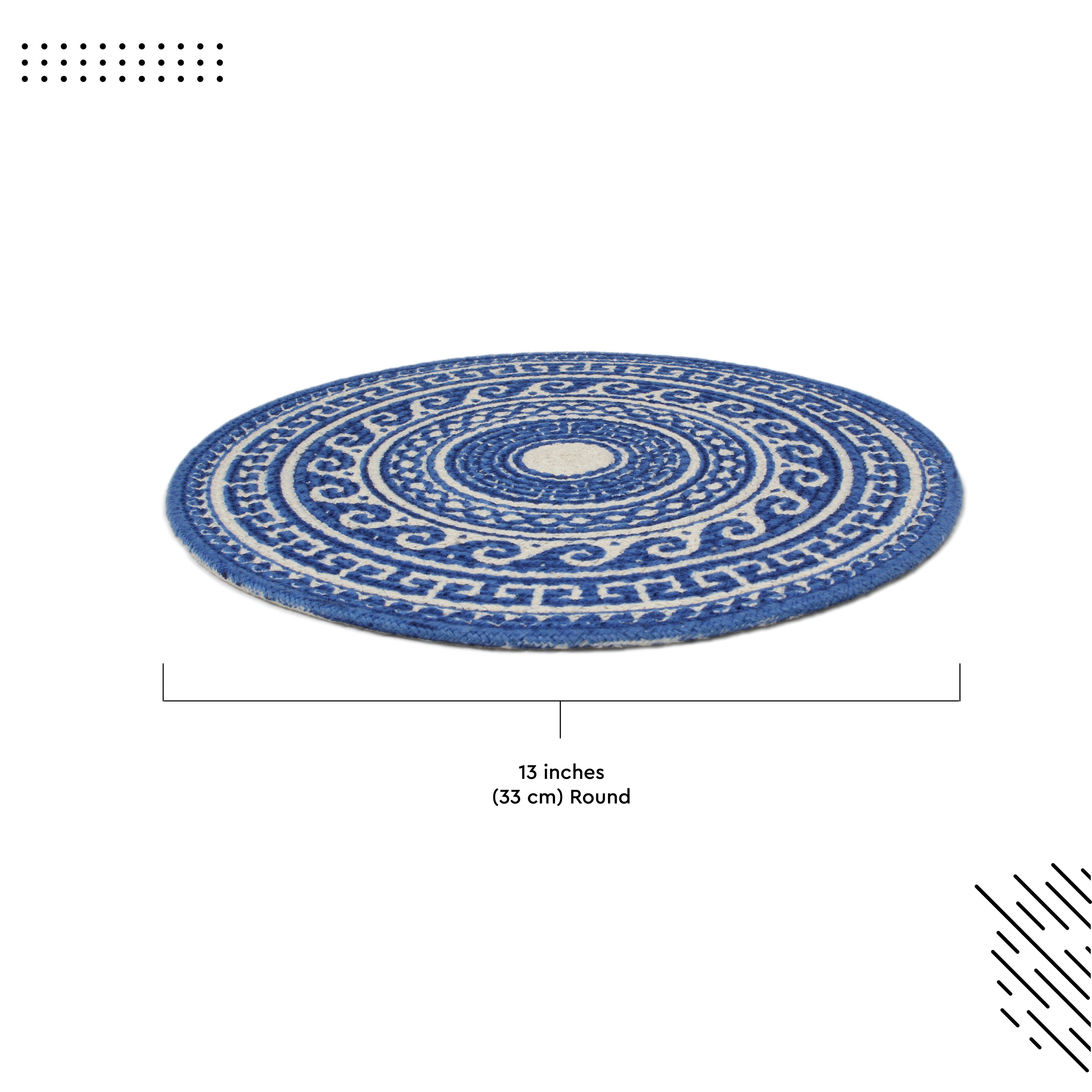 Cotton Blue Mandala Print Placemat (Pack of 6)