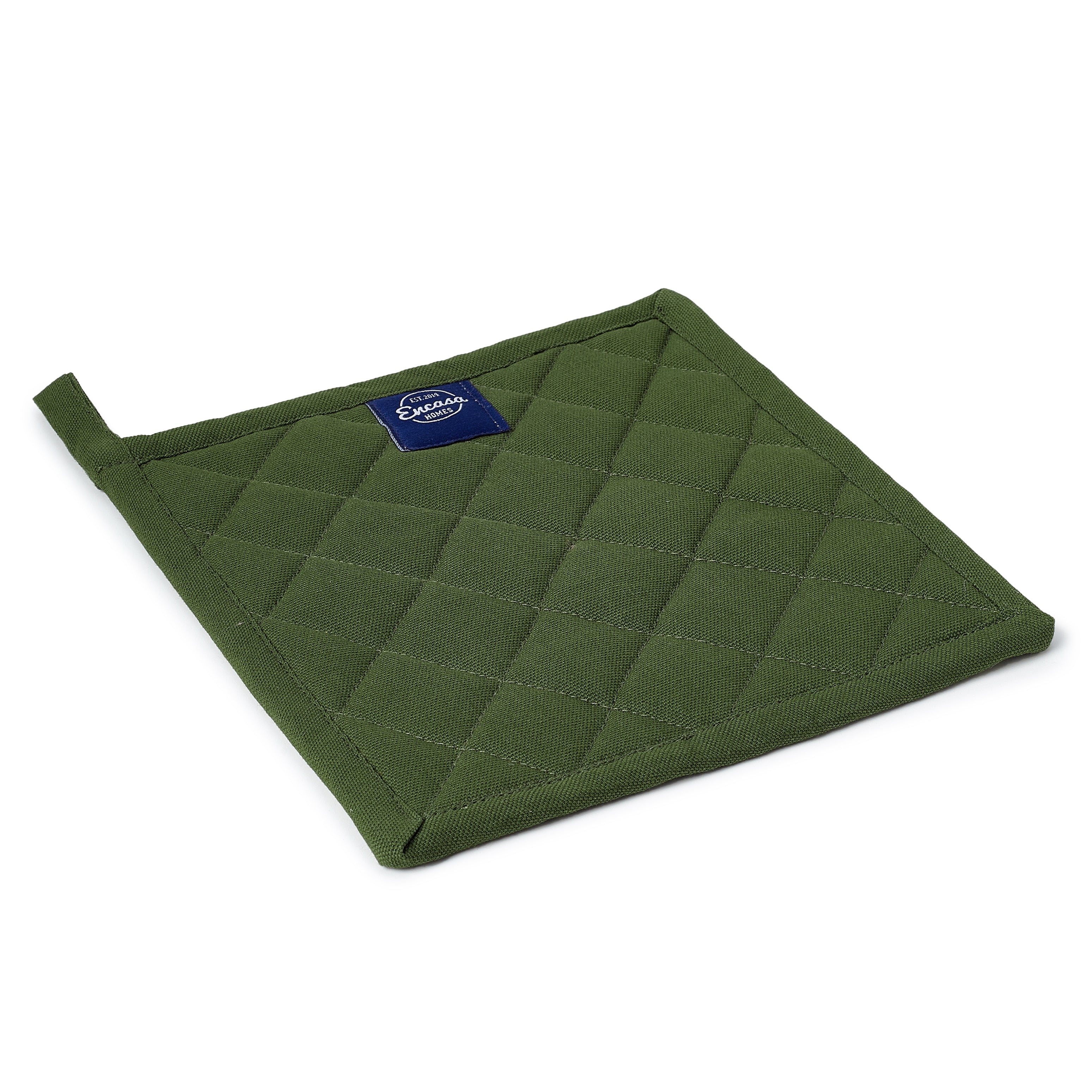 Yarn Dyed Cotton Leaf Green Potholder (Pack of 4)