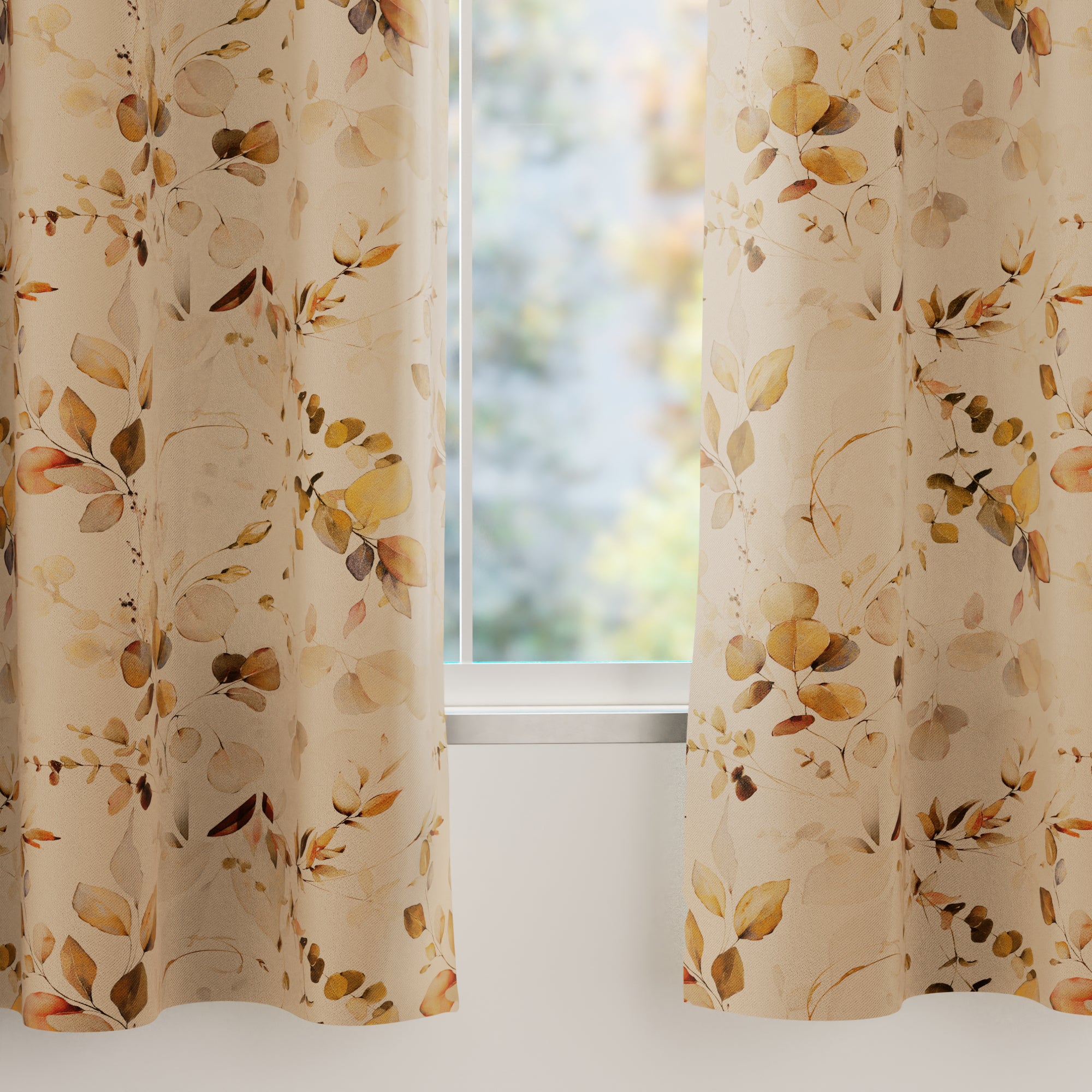 Blackout Polyester L1 Gold Curtain (Pack of 2)