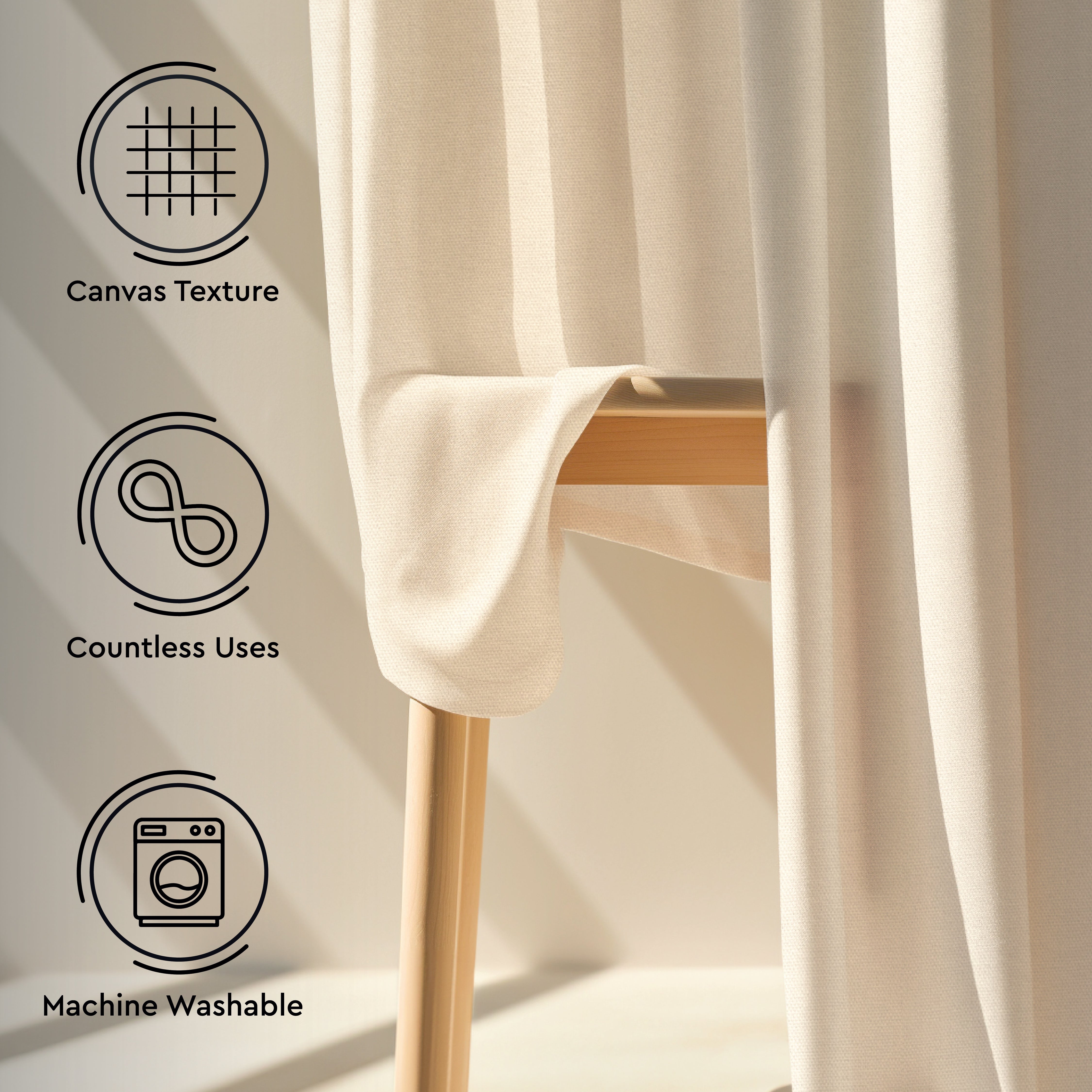 Canvas Natural Curtain (Pack of 1)