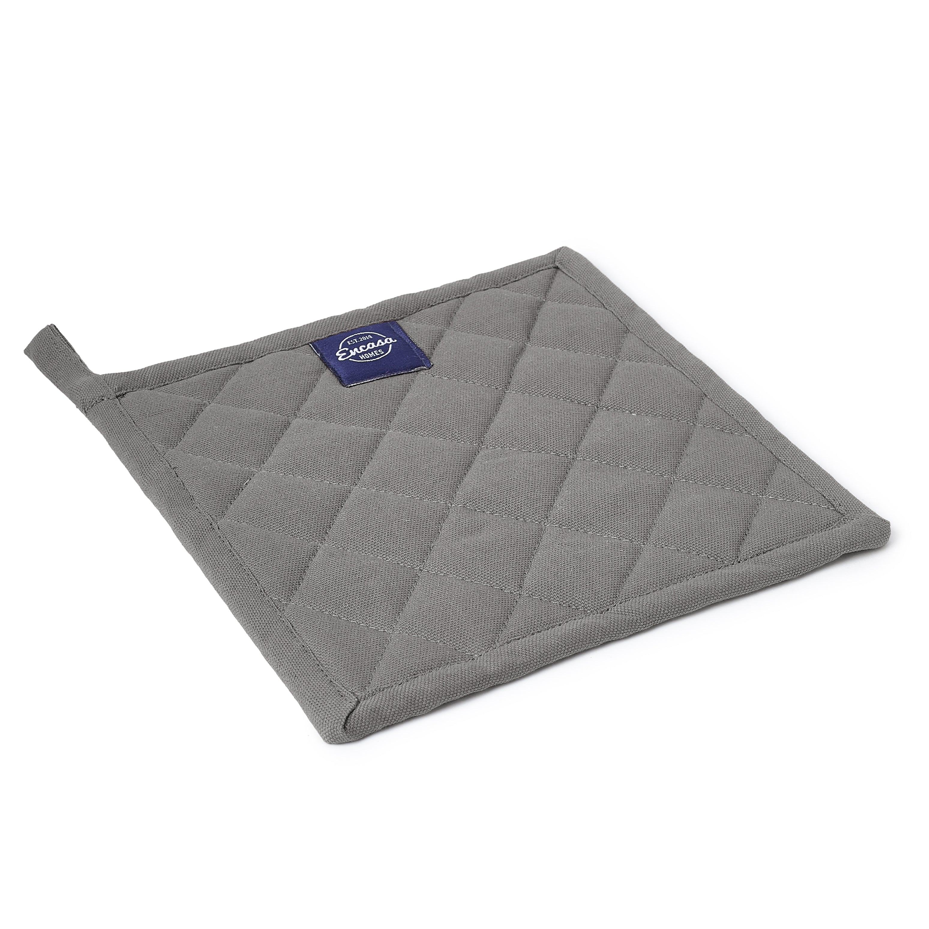 Yarn Dyed Cotton Grey Potholder (Pack of 4)