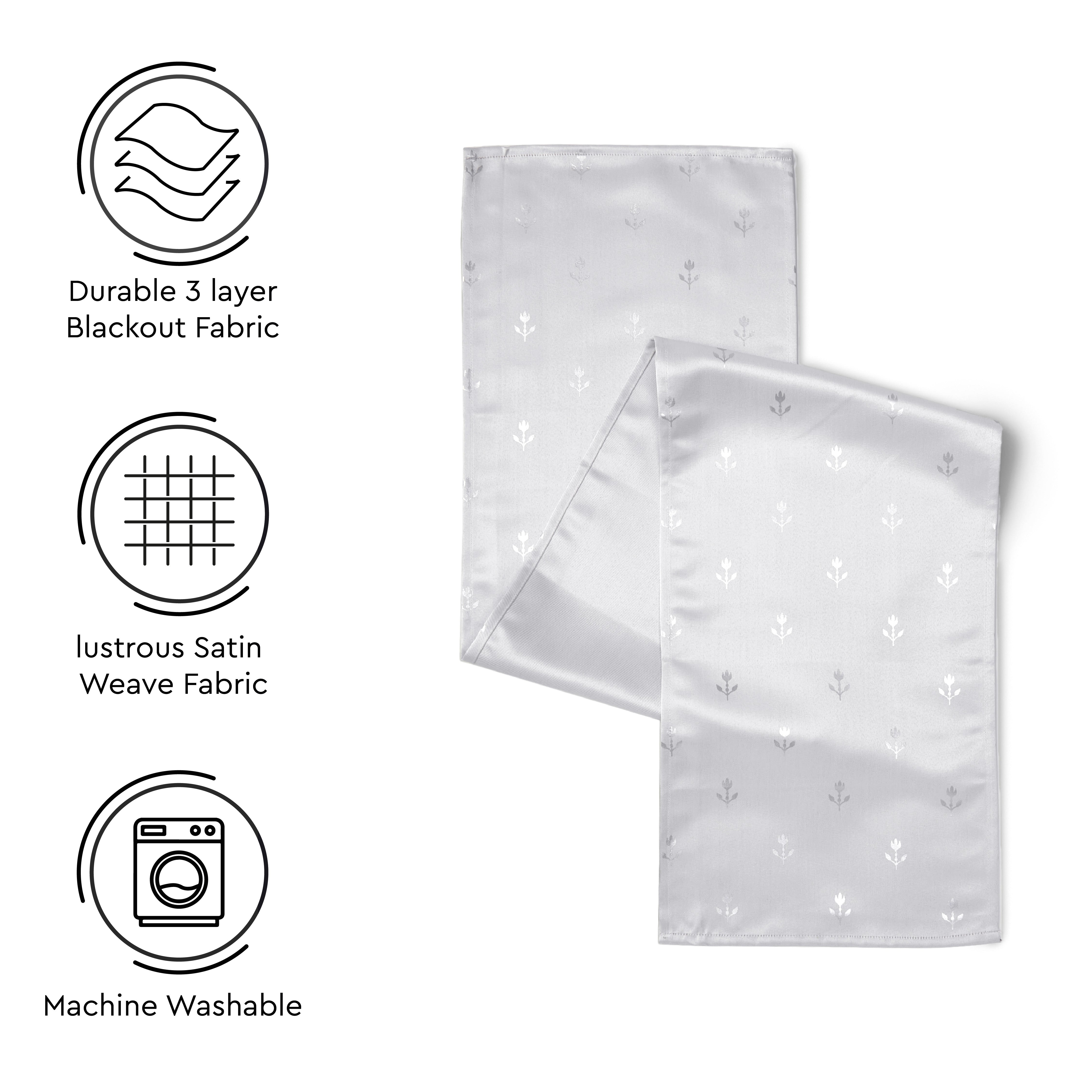 Blackout Buti Silver Light Grey Table Runner (Pack of 1)