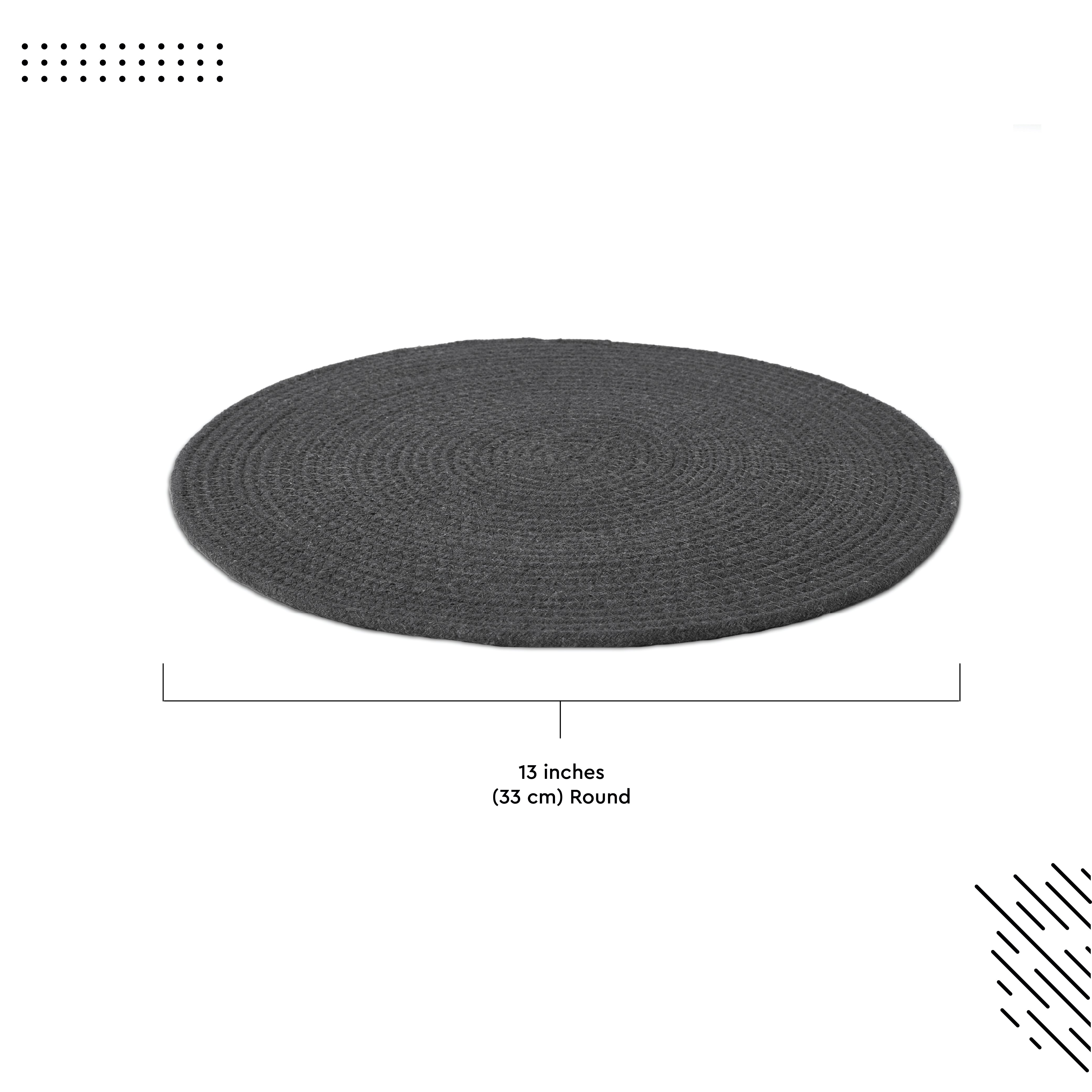Cotton Dark Grey Placemat (Pack of 6)