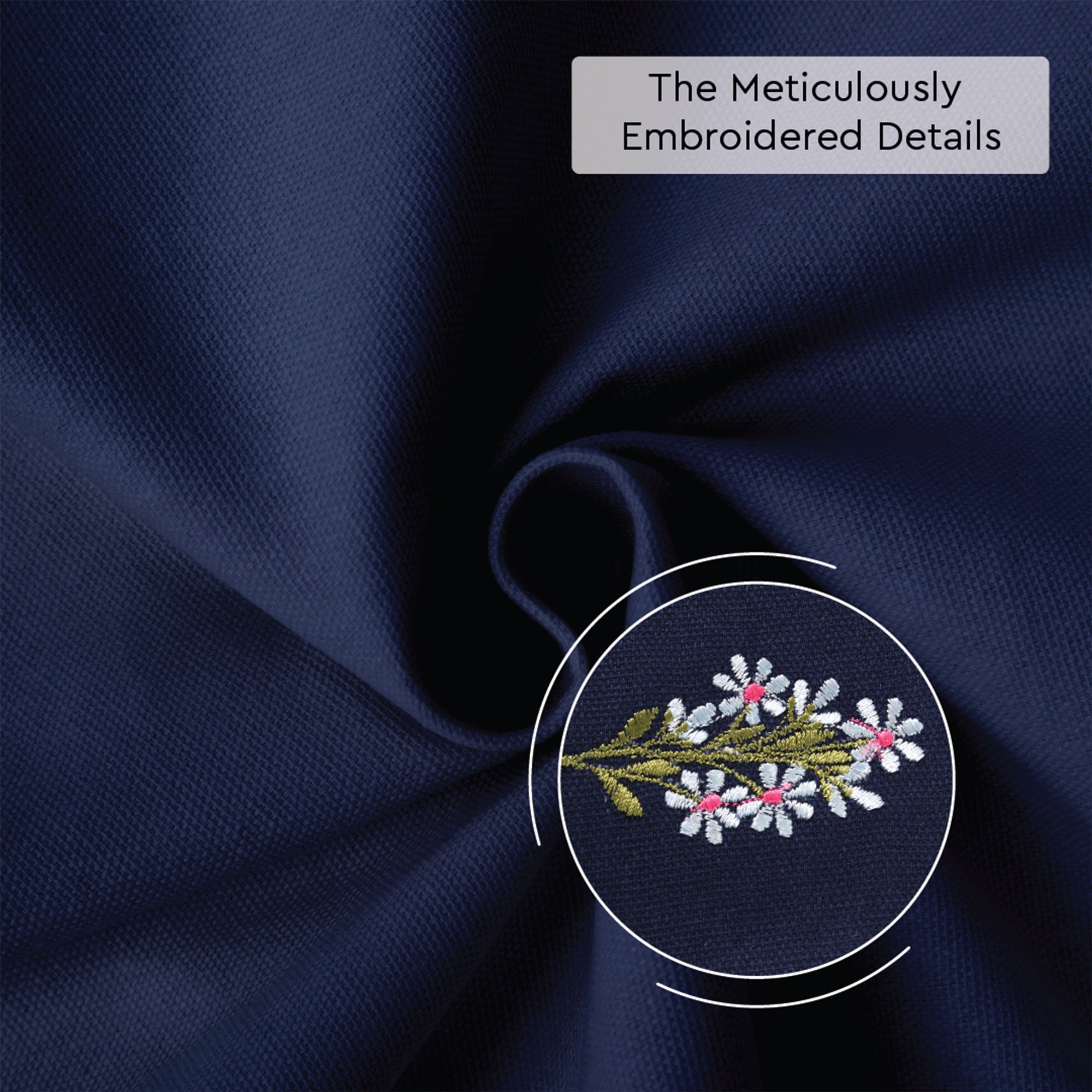 Cotton Scotch Blue Flower Table Napkin (Pack of 6)