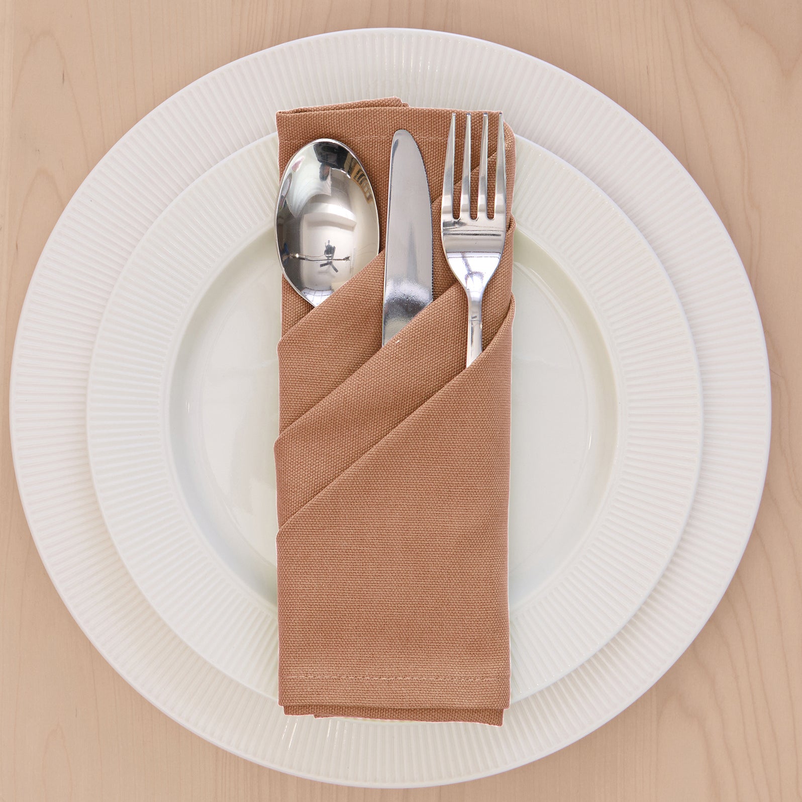 Cotton Tan Table Napkins (Pack of 12)