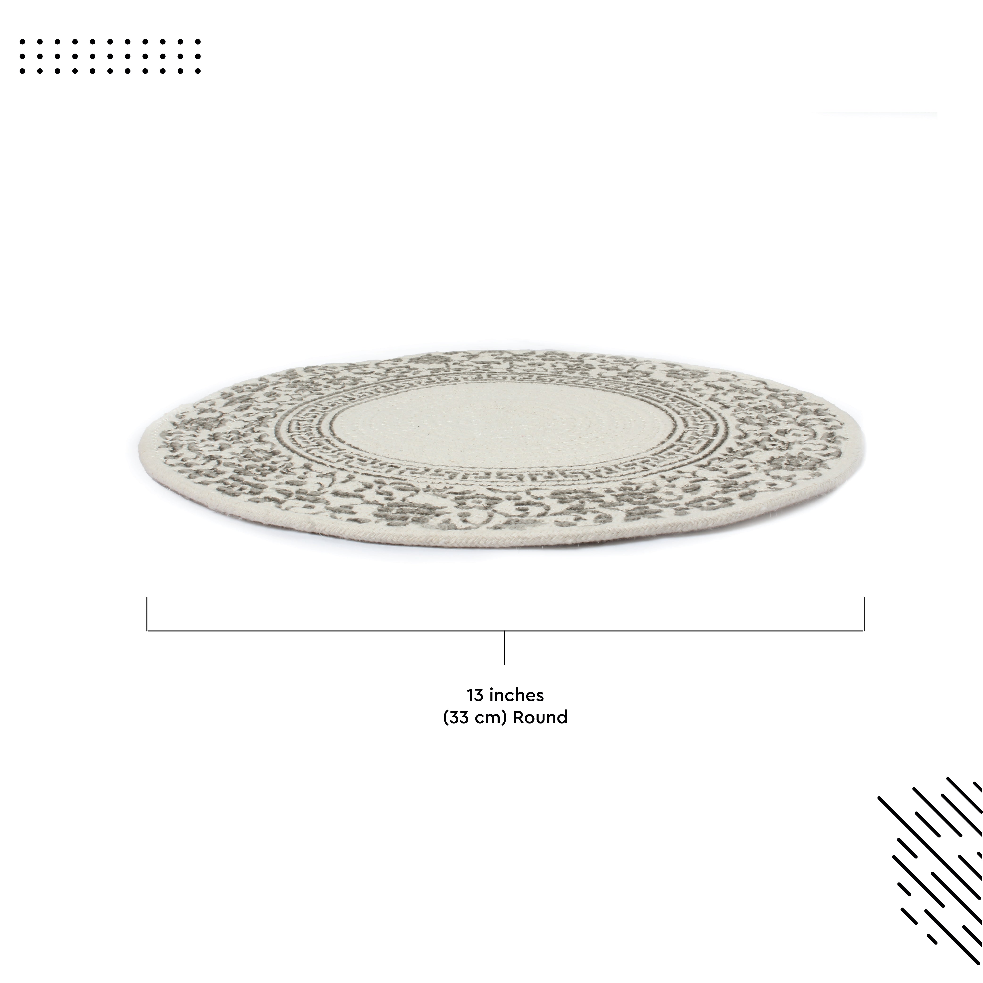 Cotton Printed Grey Placemat (Pack of 4)