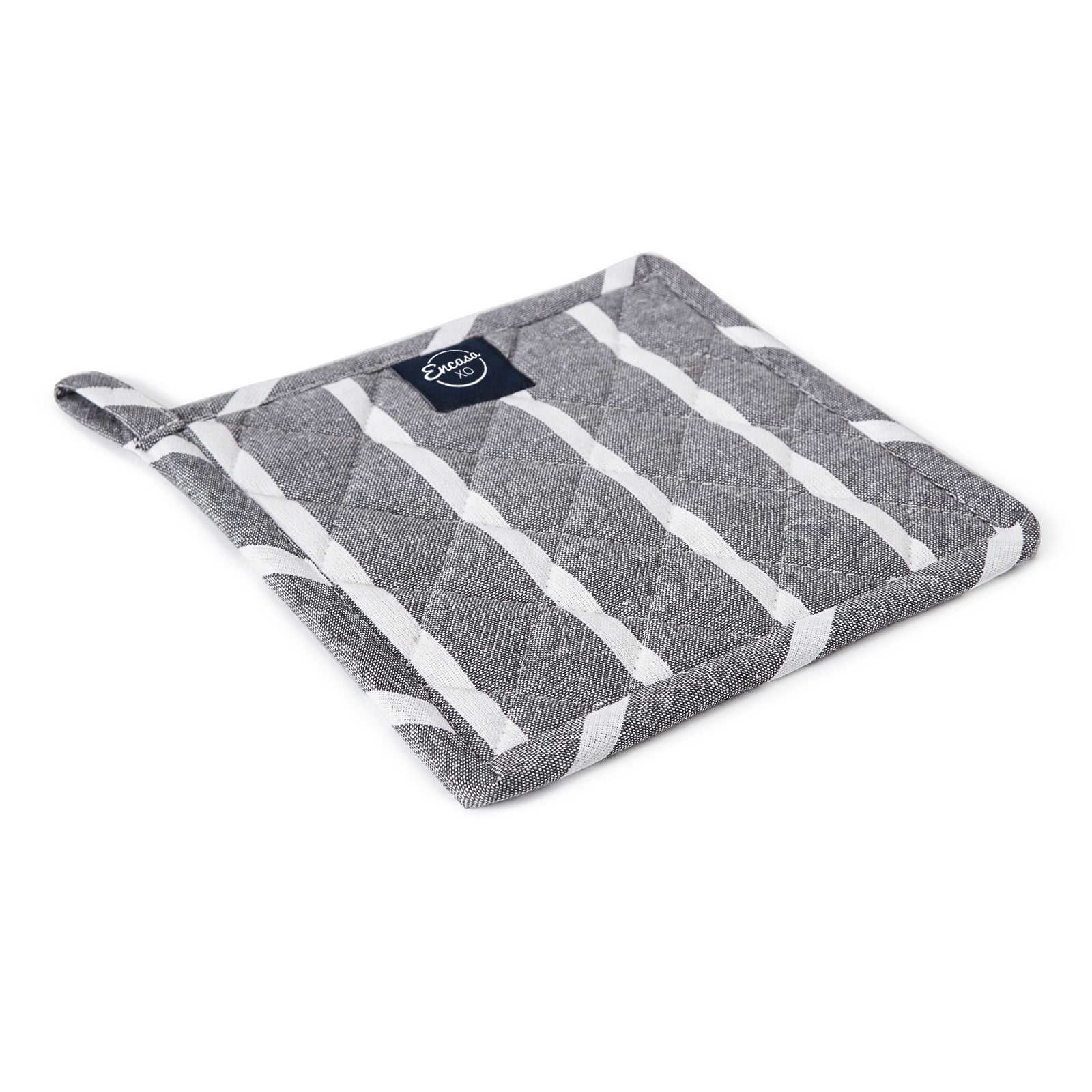 Cotton Roma Grey Stripes Pot Holders (Pack of 2)