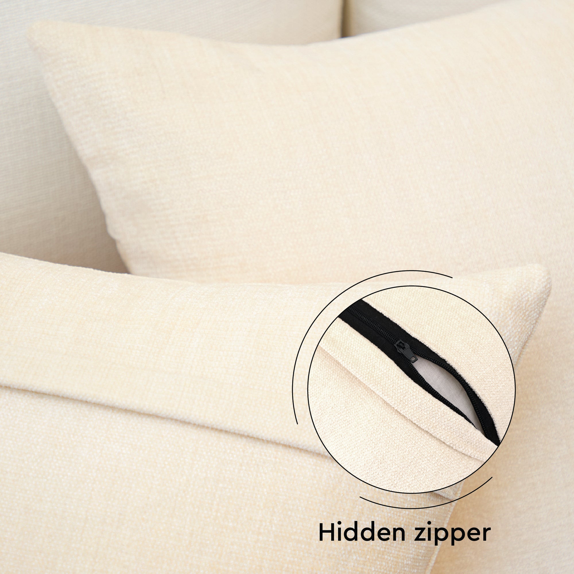Chenille Natural Cushion Cover (Pack of 2)