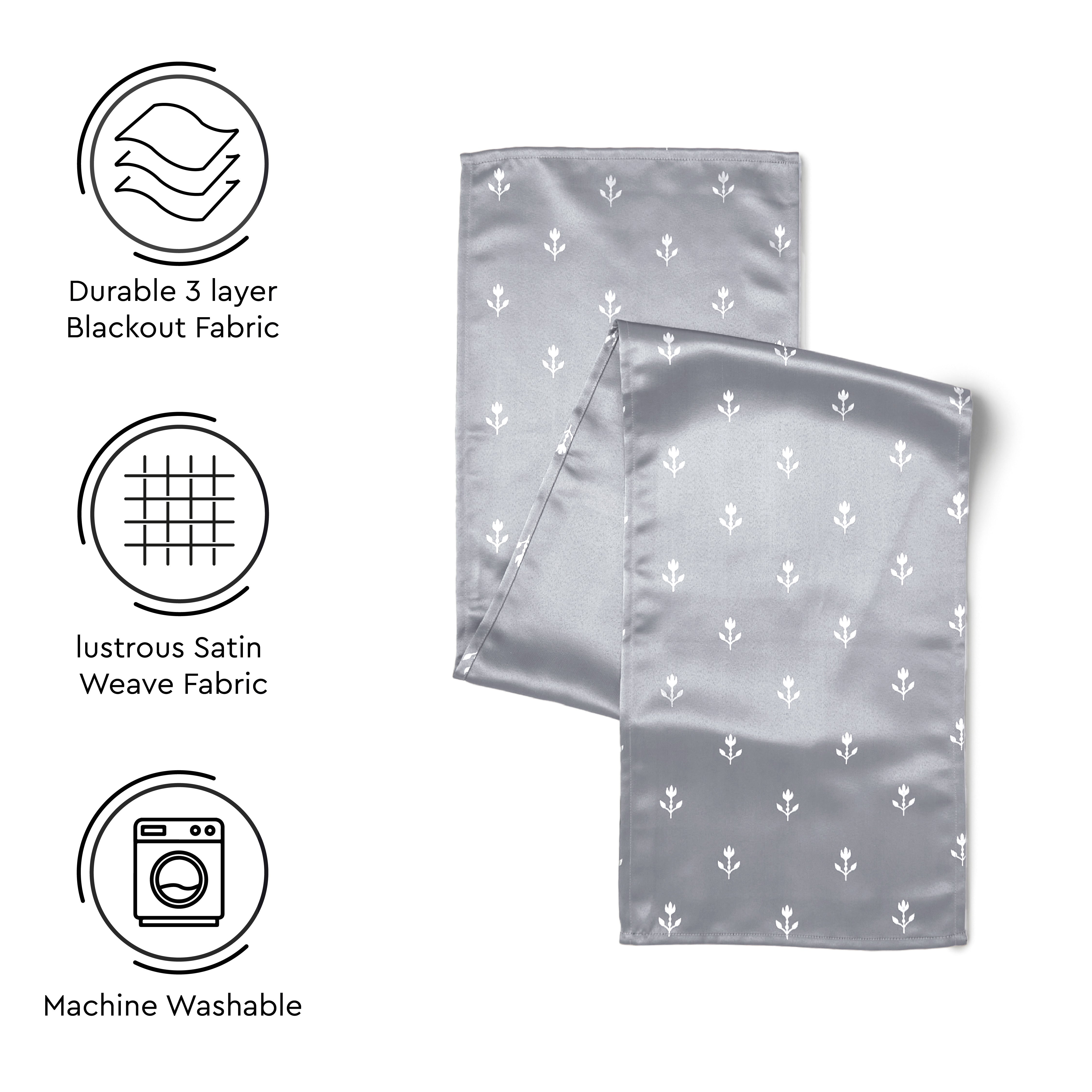 Blackout Buti Medium Grey Table Runner (Pack of 1)