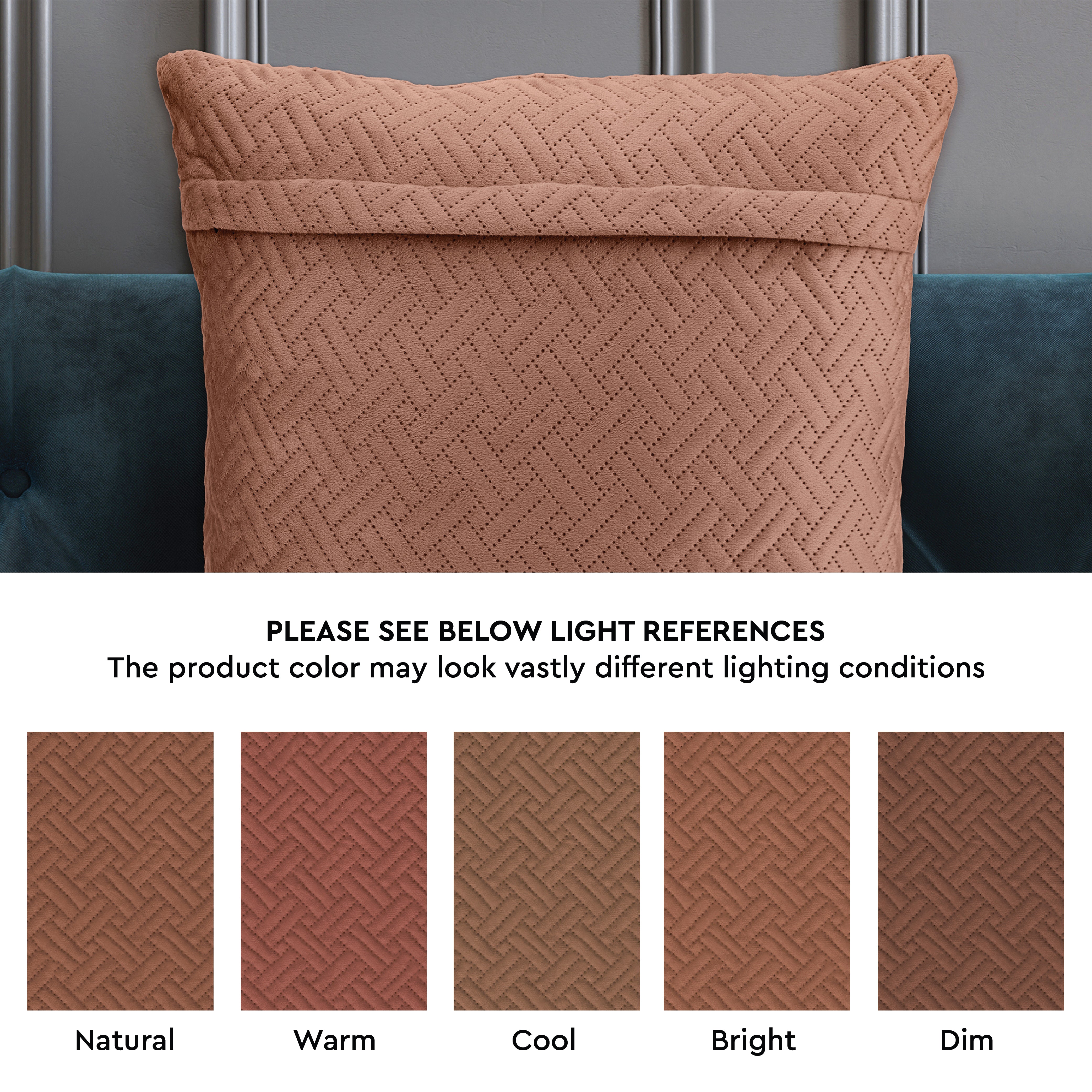 Quilted Velvet Bronze Cushion Cover (Pack of 1)