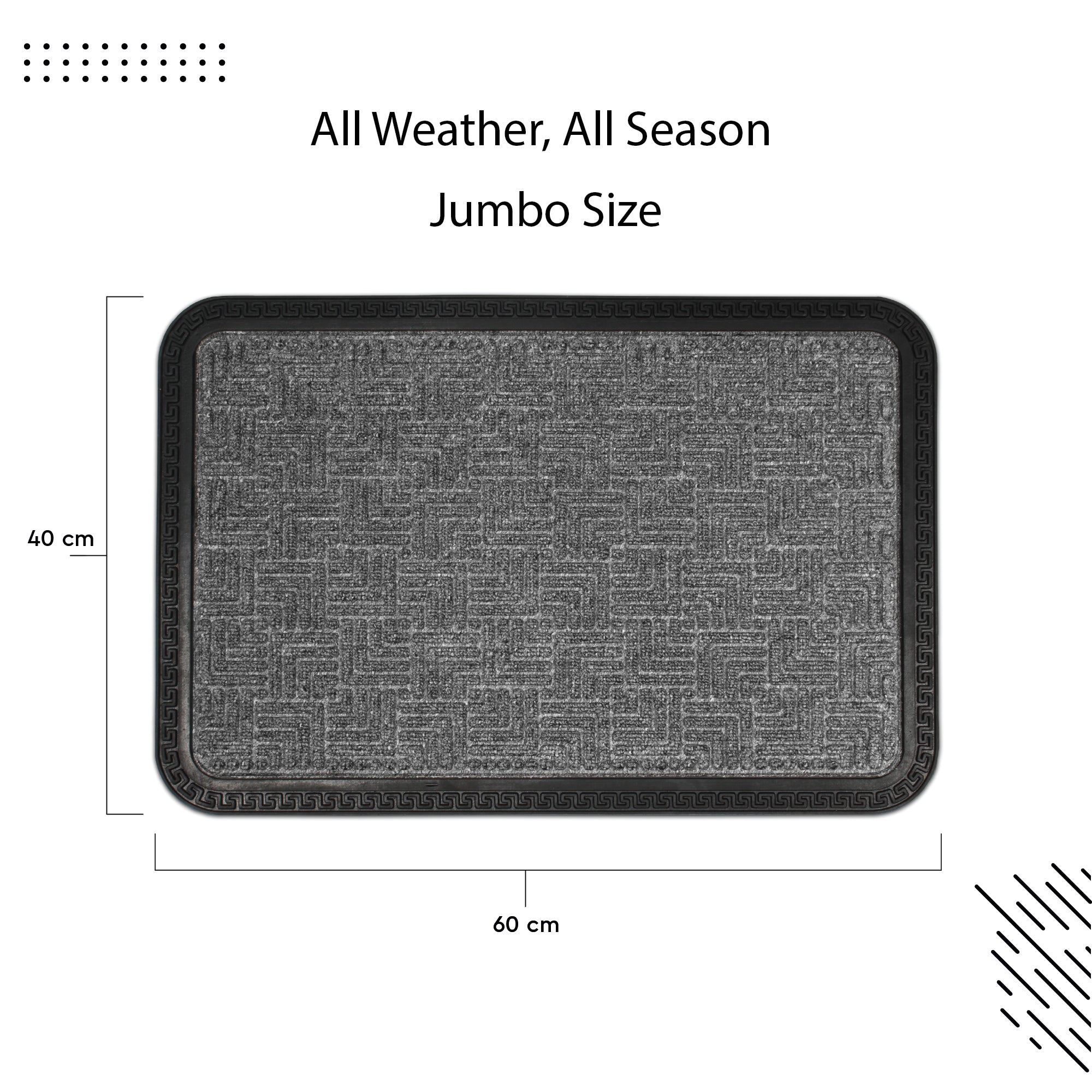 Polypropylene Main Door Entrance Mats Welcome Mat with Rubber Border | Anti Slip Rubber Backing | Ideal for Home, Outdoor, Balcony, Office | Pack of 1