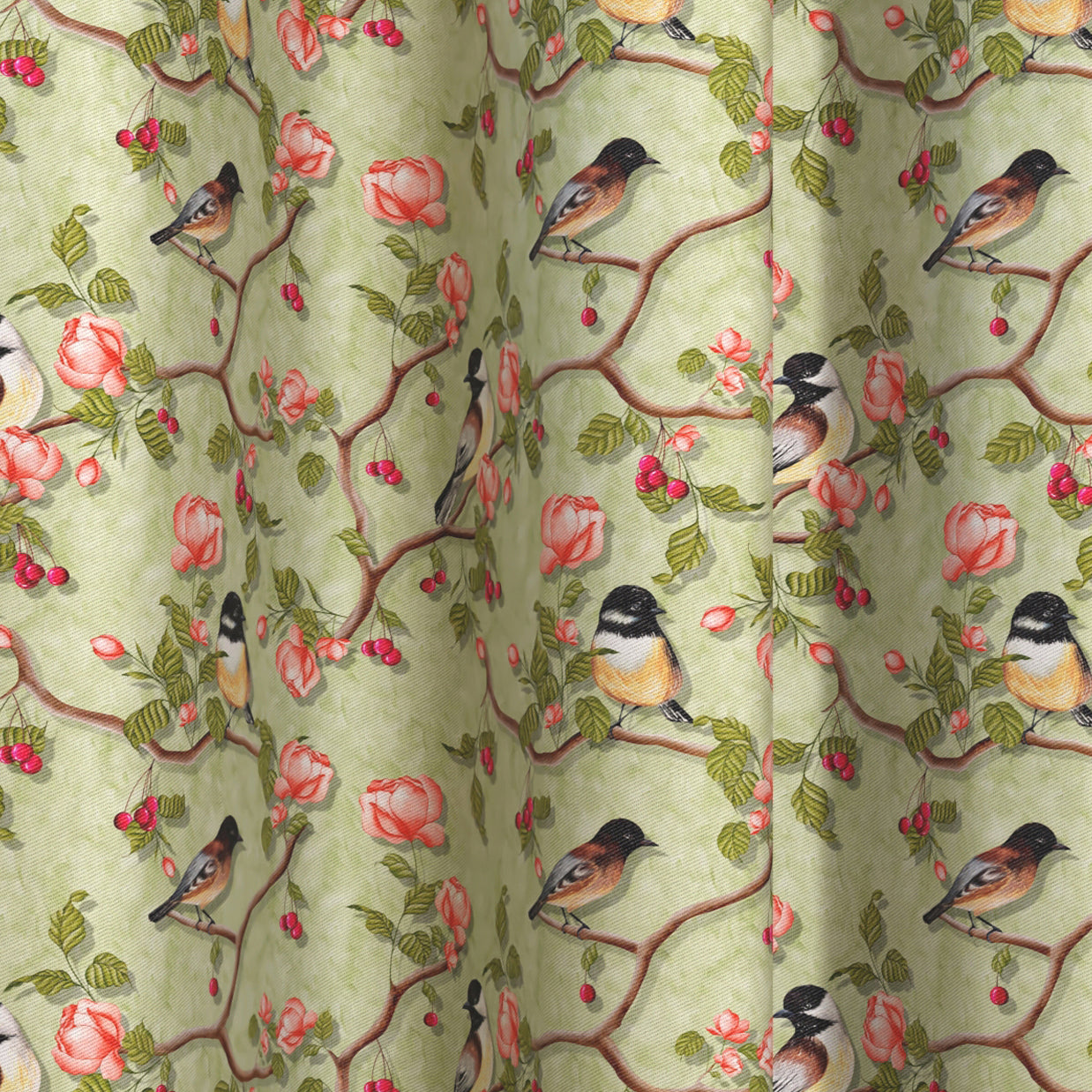 Blackout Polyester Fabric - by The Meter - 100 x 117 cm - Floral Digital Print - Blocks Light, Sound & Heat - Perfect for Blackout Blinds, Door Curtains, Window