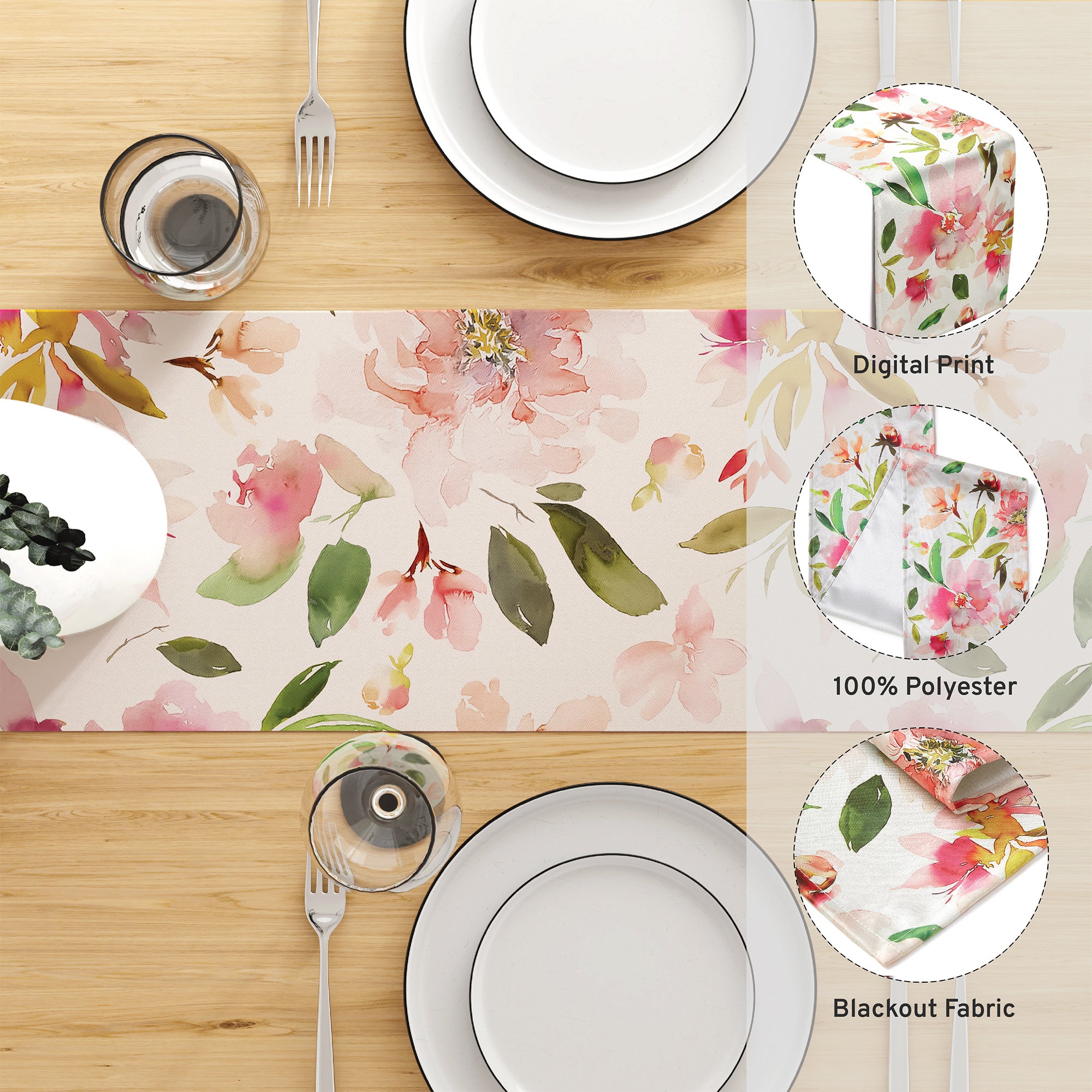 Blackout Polyester F1 Spring Table Runner (Pack of 1)