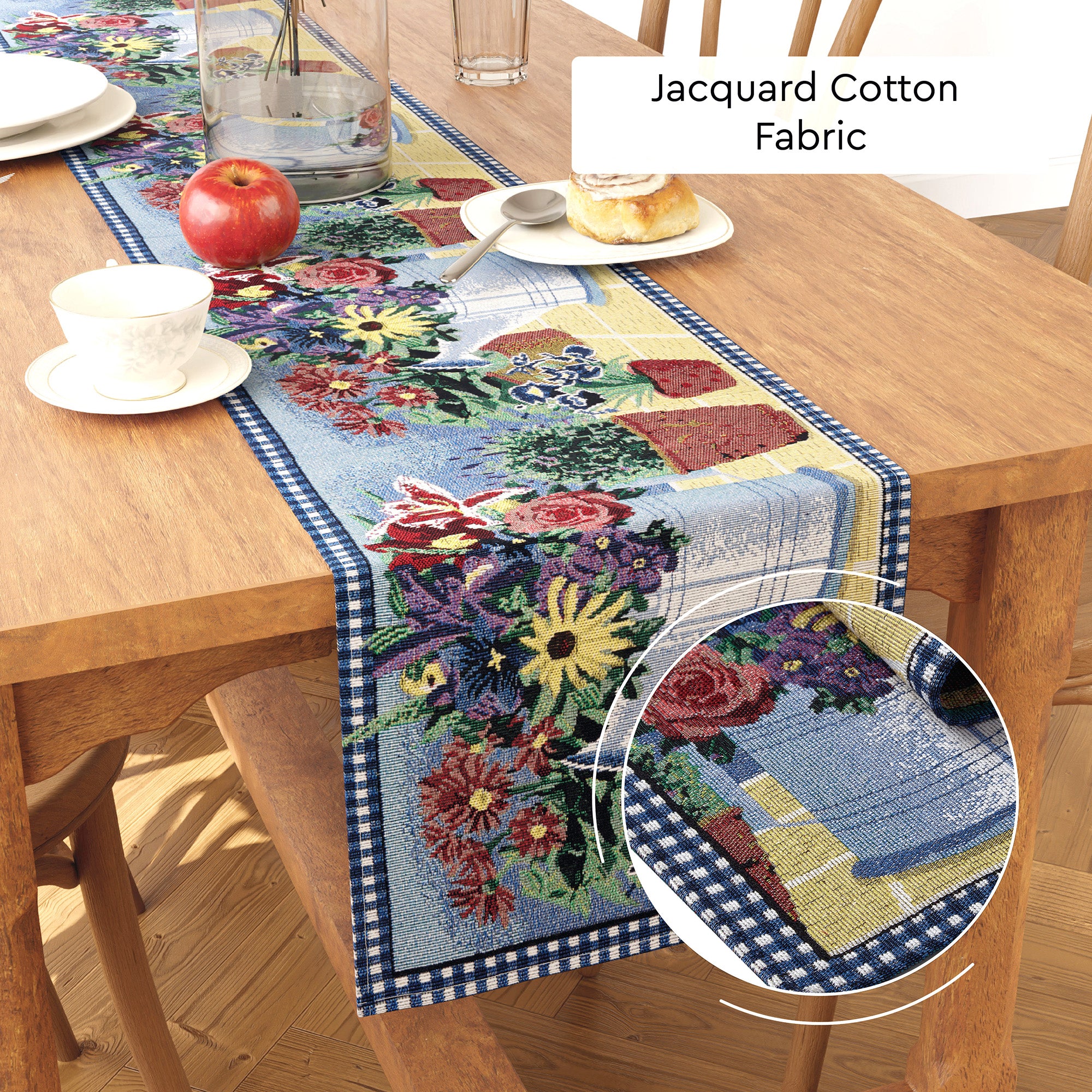 Cotton Flowerpot Table Runner (Pack of 1)