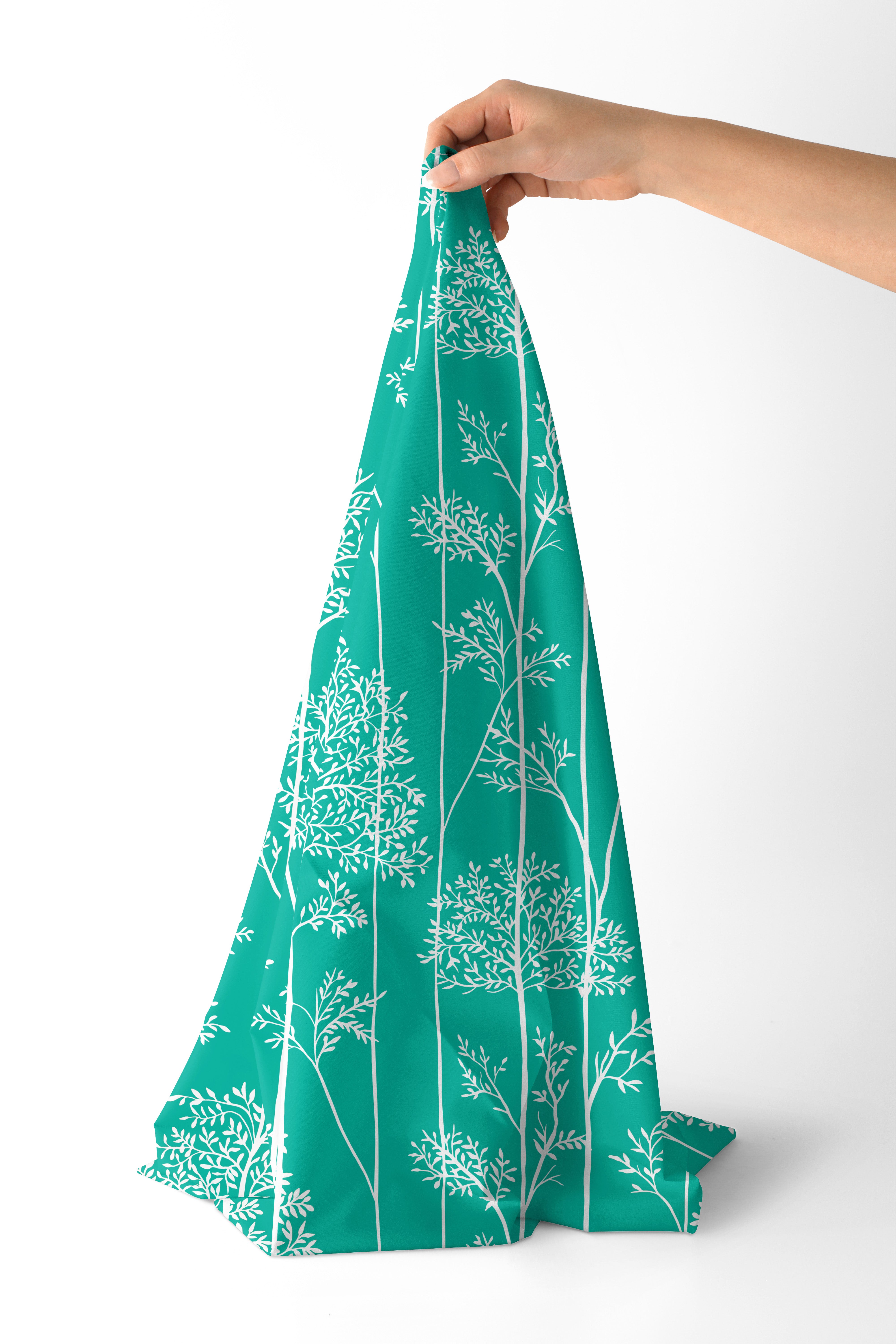 Polyester Printed Blotch Teal Fabric (Pack of 1)