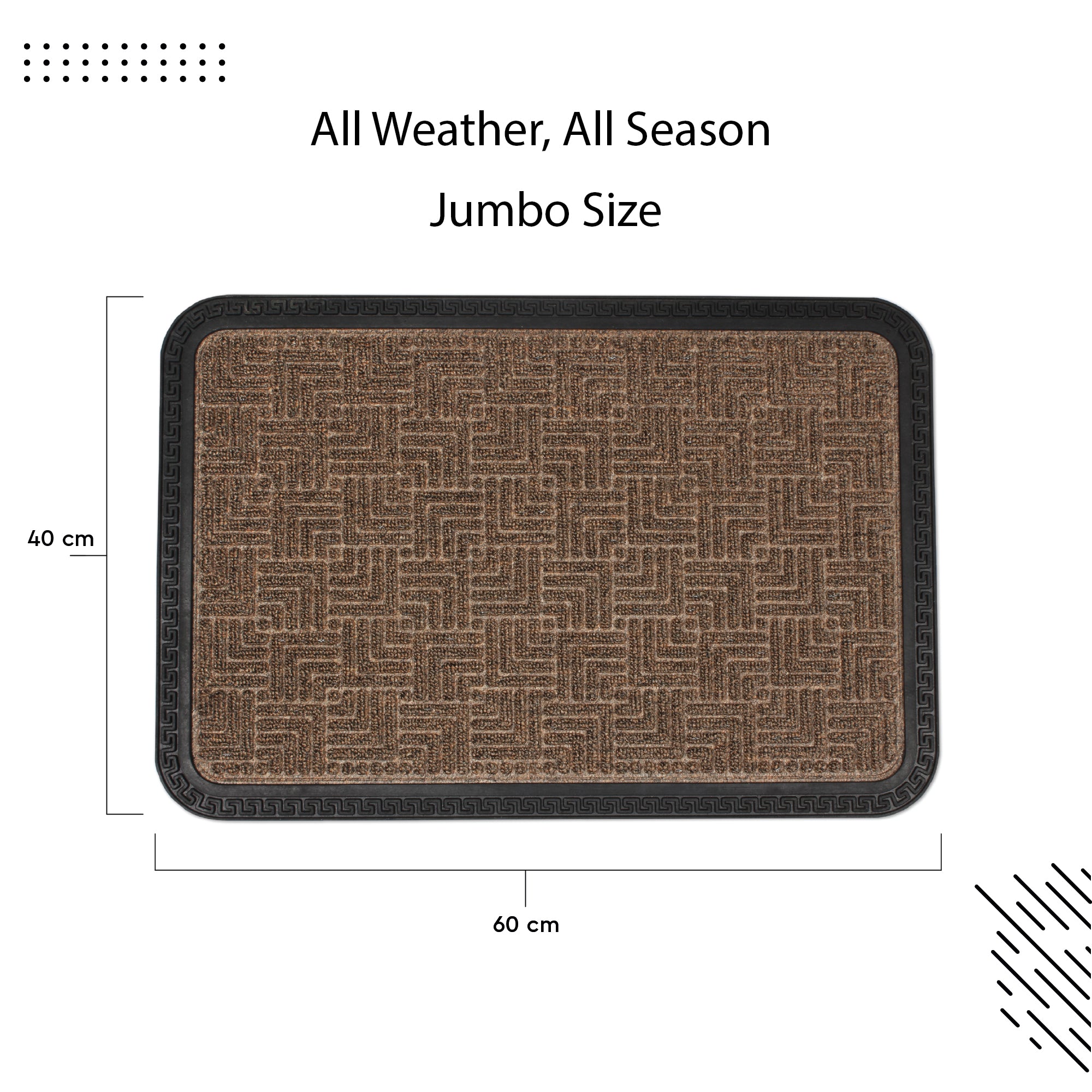 Polypropylene Main Door Entrance Mats Welcome Mat with Rubber Border | Anti Slip Rubber Backing | Ideal for Home, Outdoor, Balcony, Office | Pack of 1