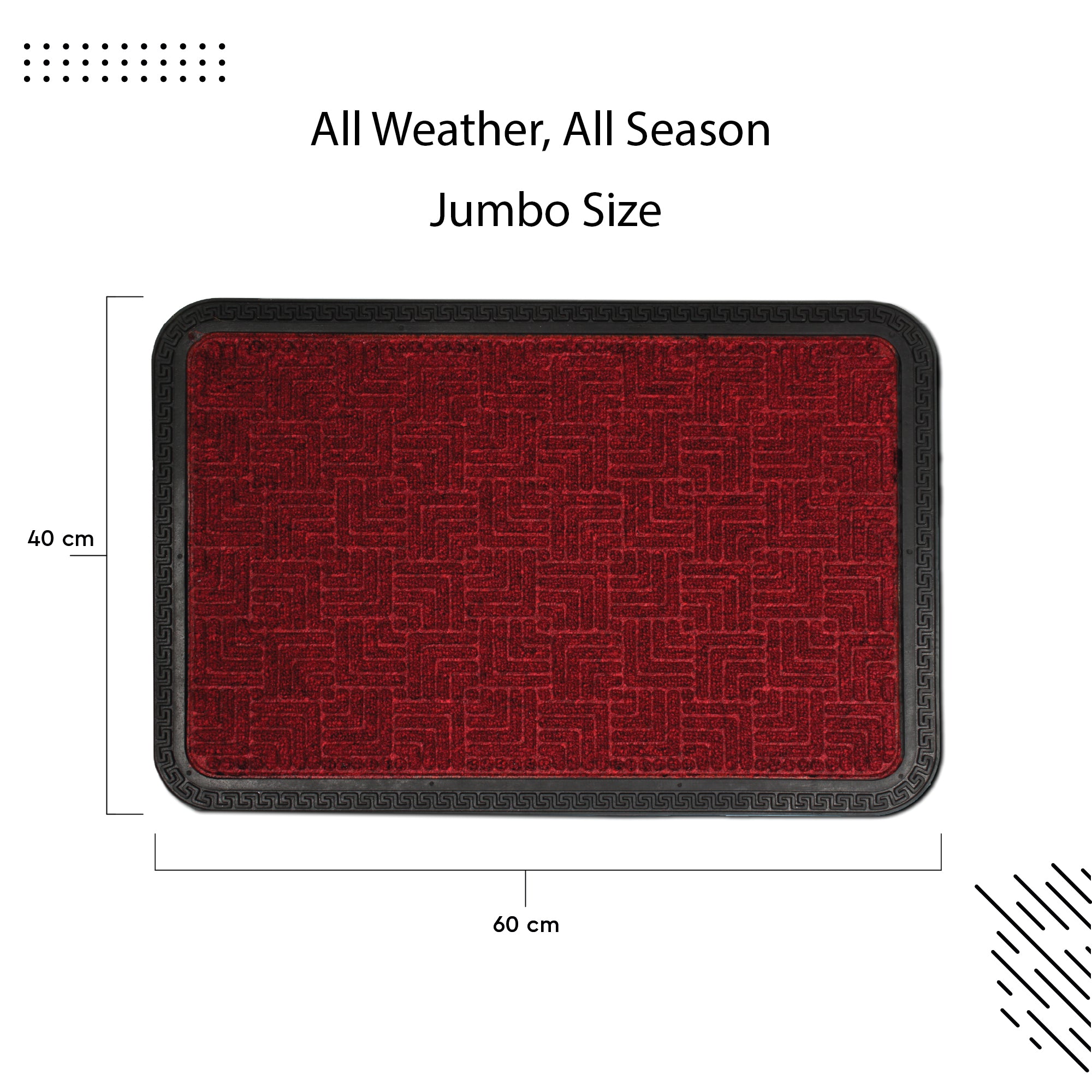 Polypropylene Main Door Entrance Mats Welcome Mat with Rubber Border | Anti Slip Rubber Backing | Ideal for Home, Outdoor, Balcony, Office | Pack of 1