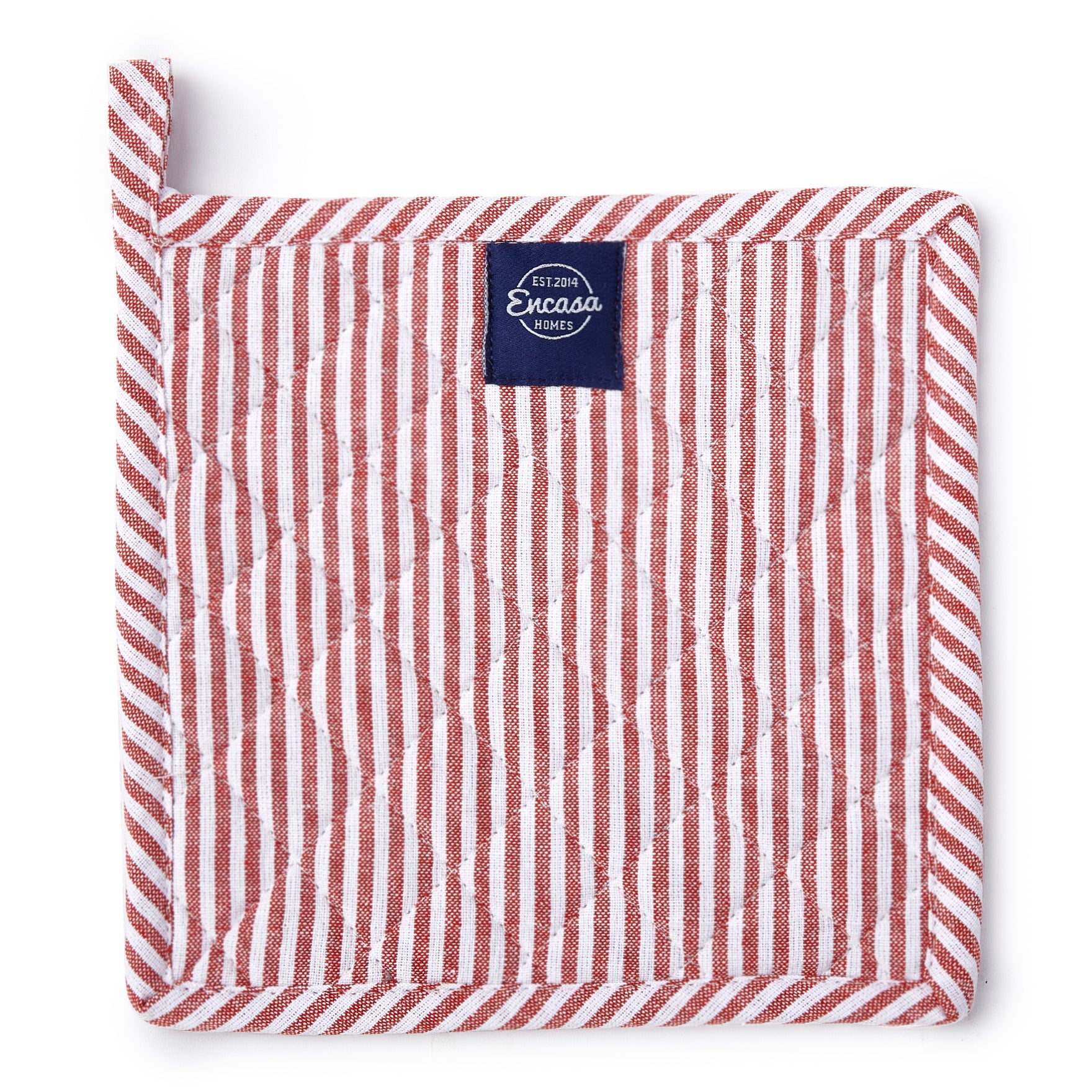 Cotton Ticking Red Pot Holders (Pack of 2)