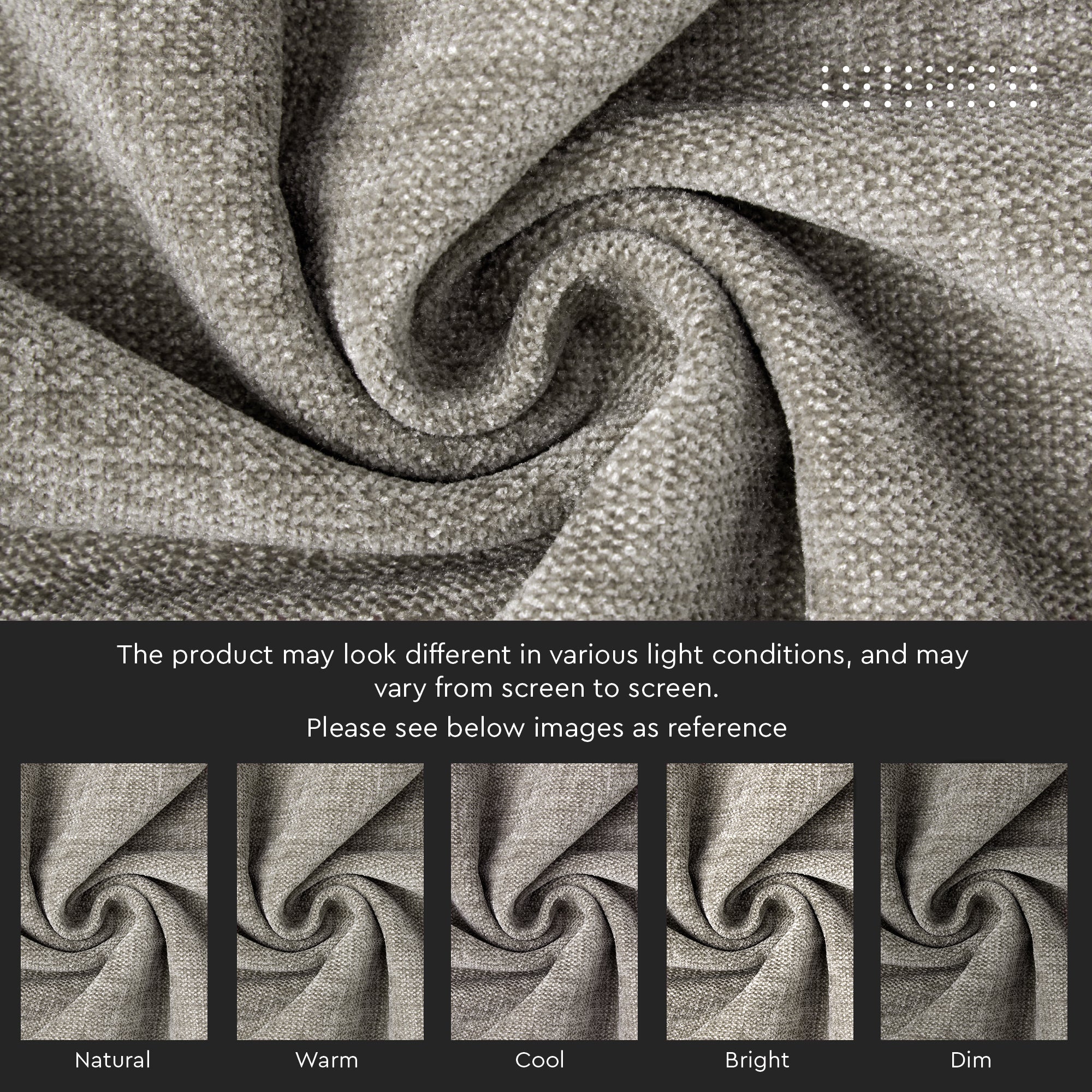 Chenille Stone Grey Table Runner