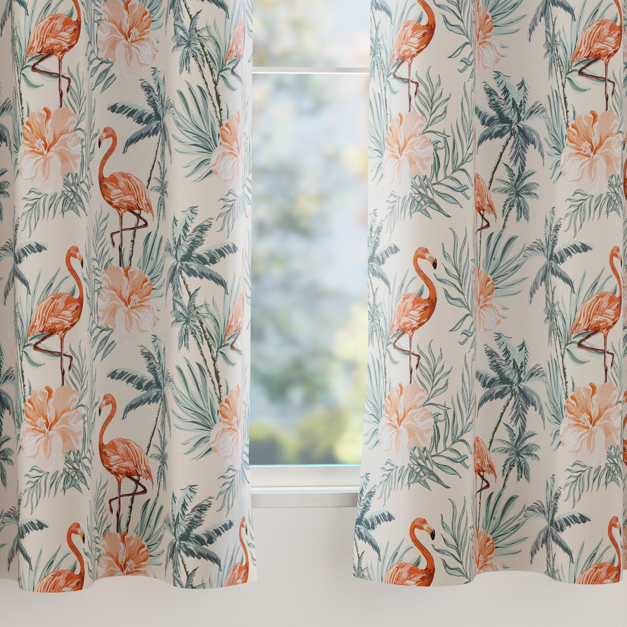 Blackout Flamingo Curtain (Pack of 2)