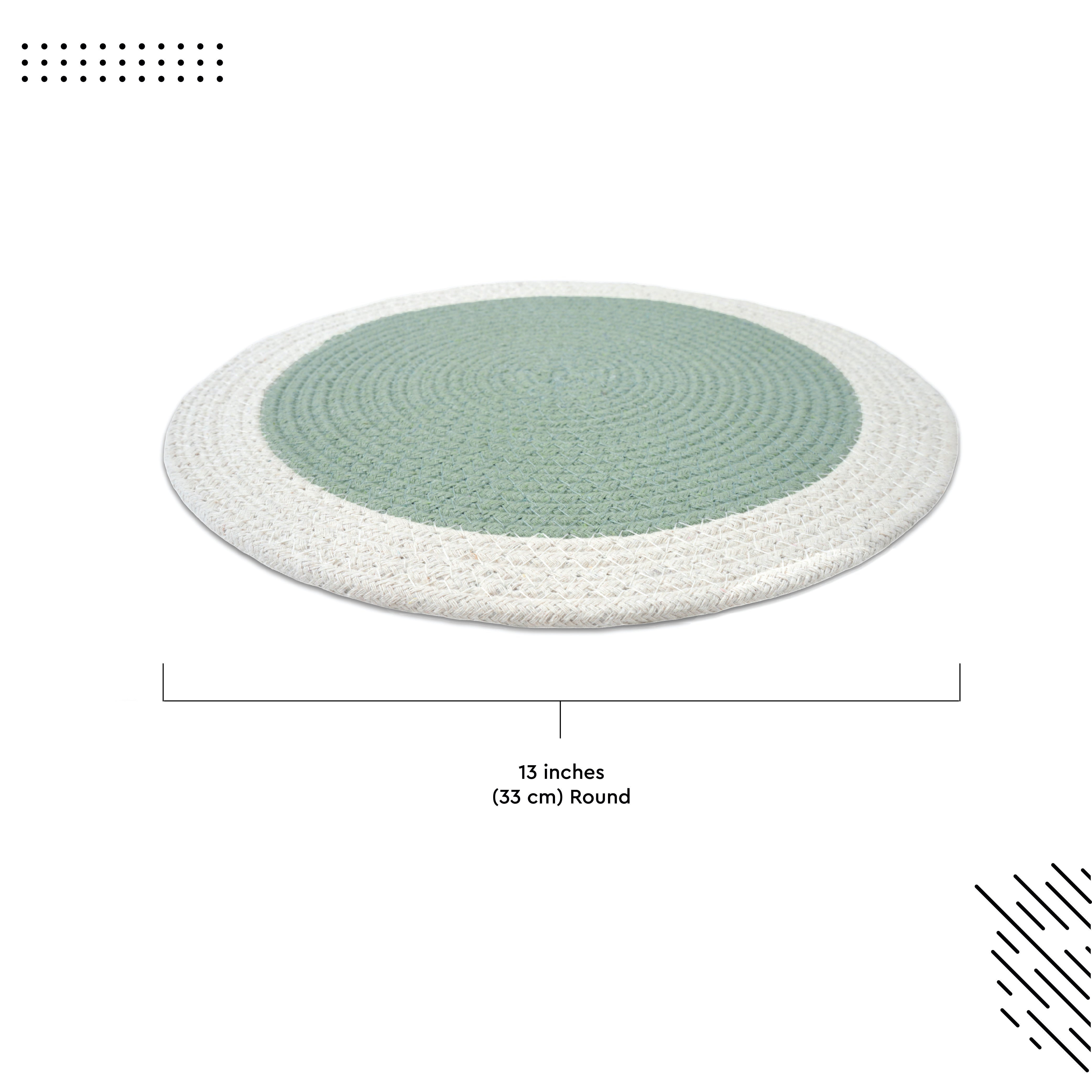 Cotton Sage & Off White Placemat (Pack of 2)