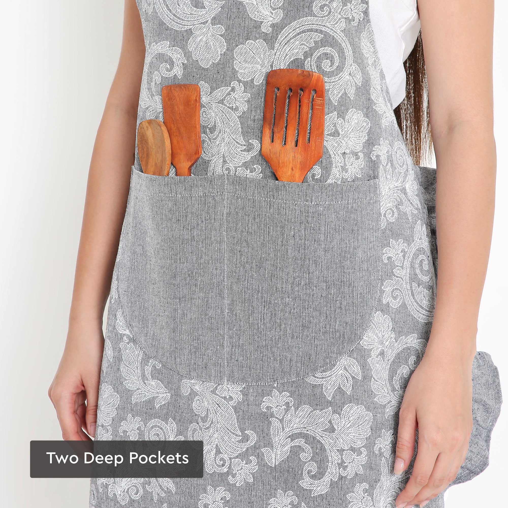 Cotton Grey Apron (Pack of 1)