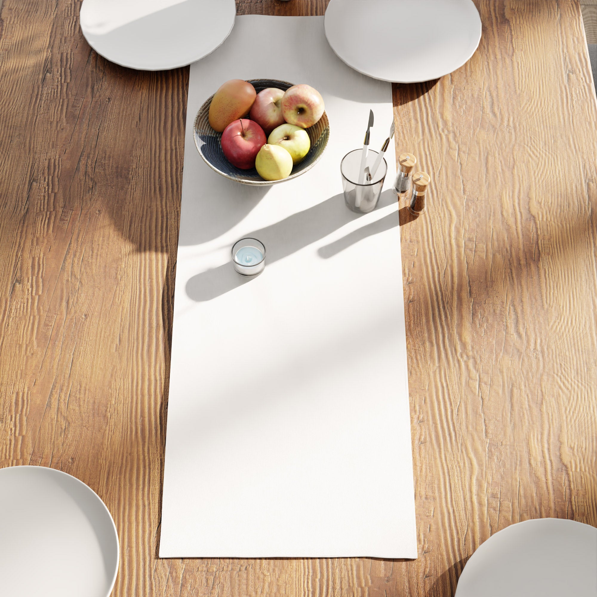 Cotton White Table Runner (Pack of 1)