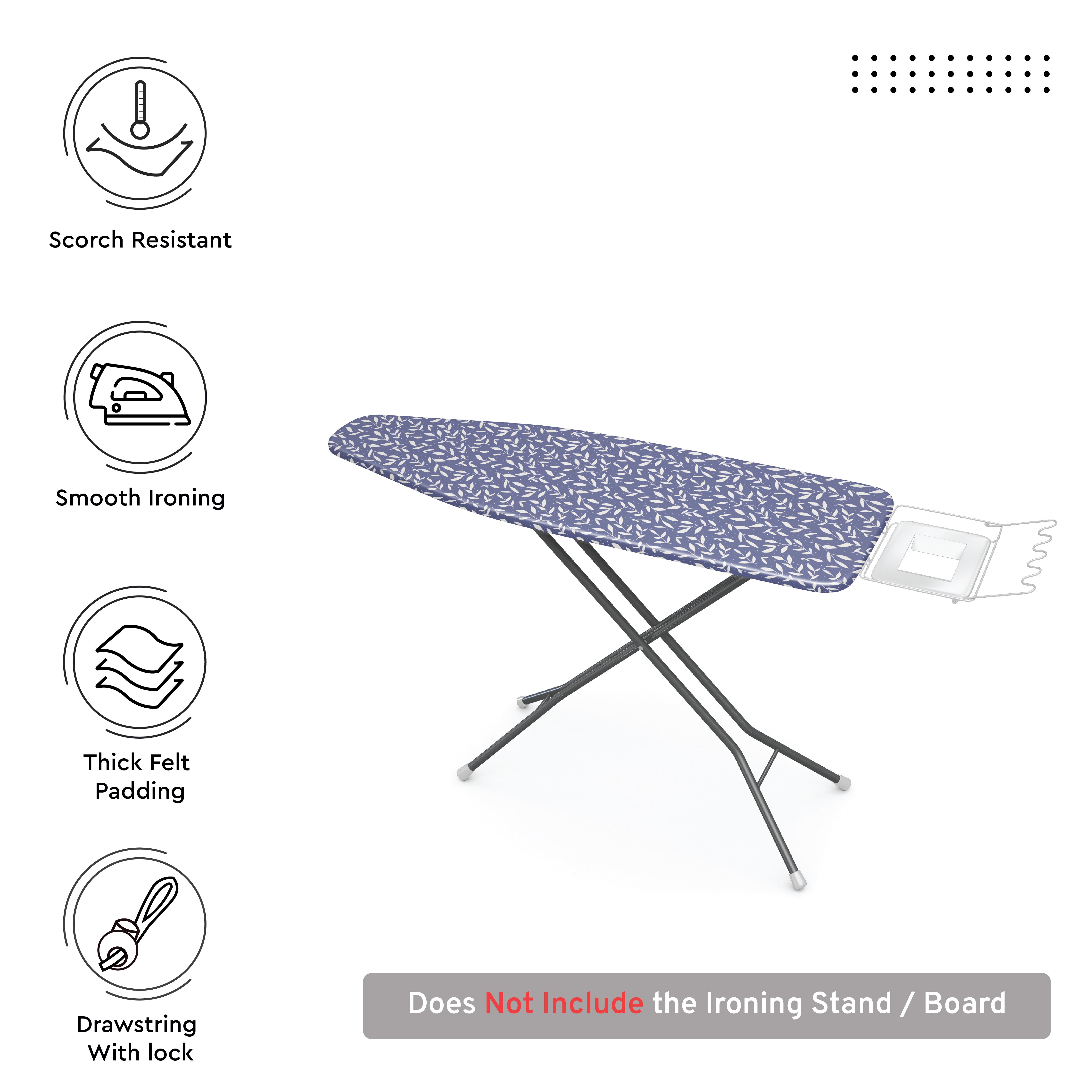 20s Sheeting Blue Leaflet Ironing Board Cover