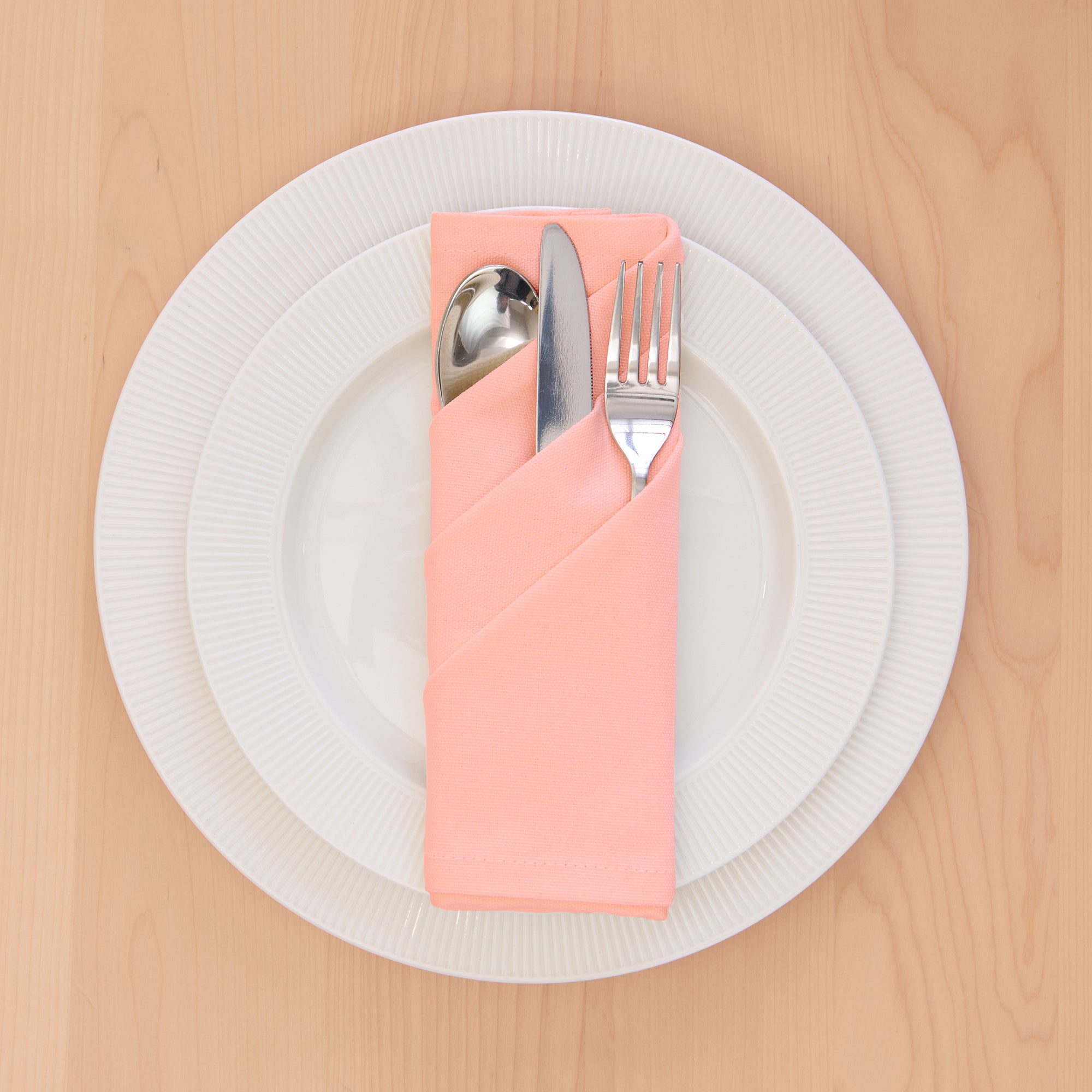 Cotton Peach Table Napkins (Pack of 12)