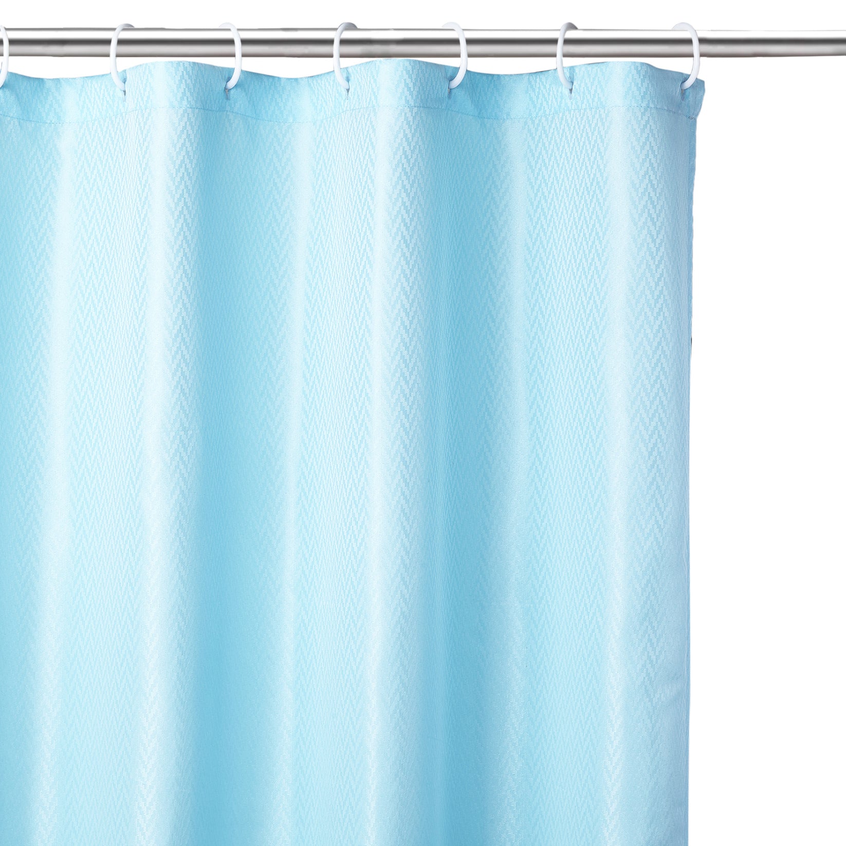 Polyester ZZ Light Blue Shower Curtain (Pack of 1)