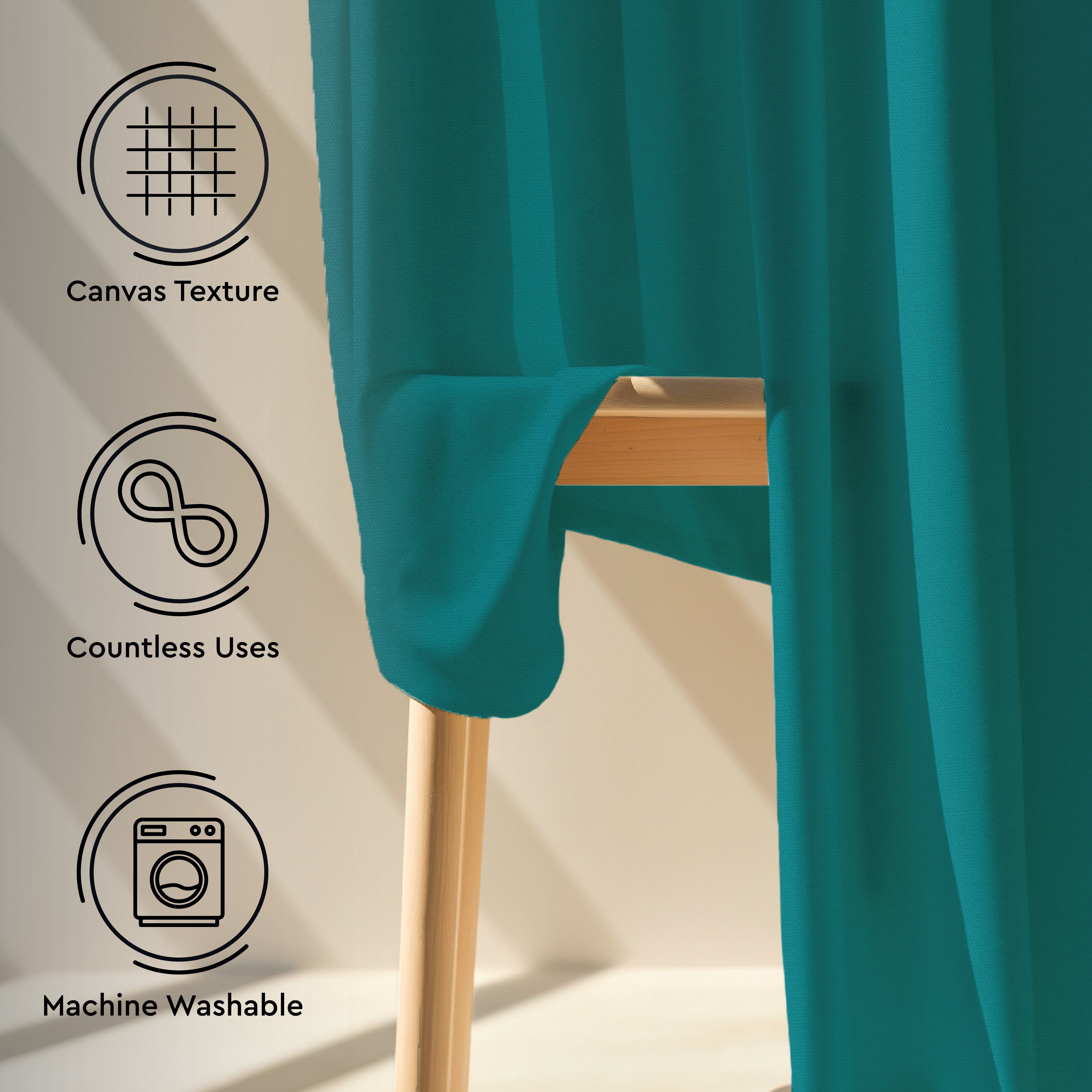 Canvas Azul Blue Curtain (Pack of 1)