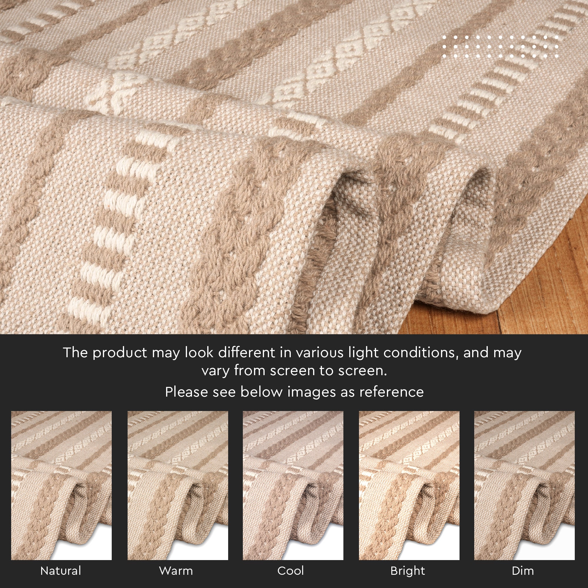 Cotton Jacquard Beige Table Runner (Pack of 1)