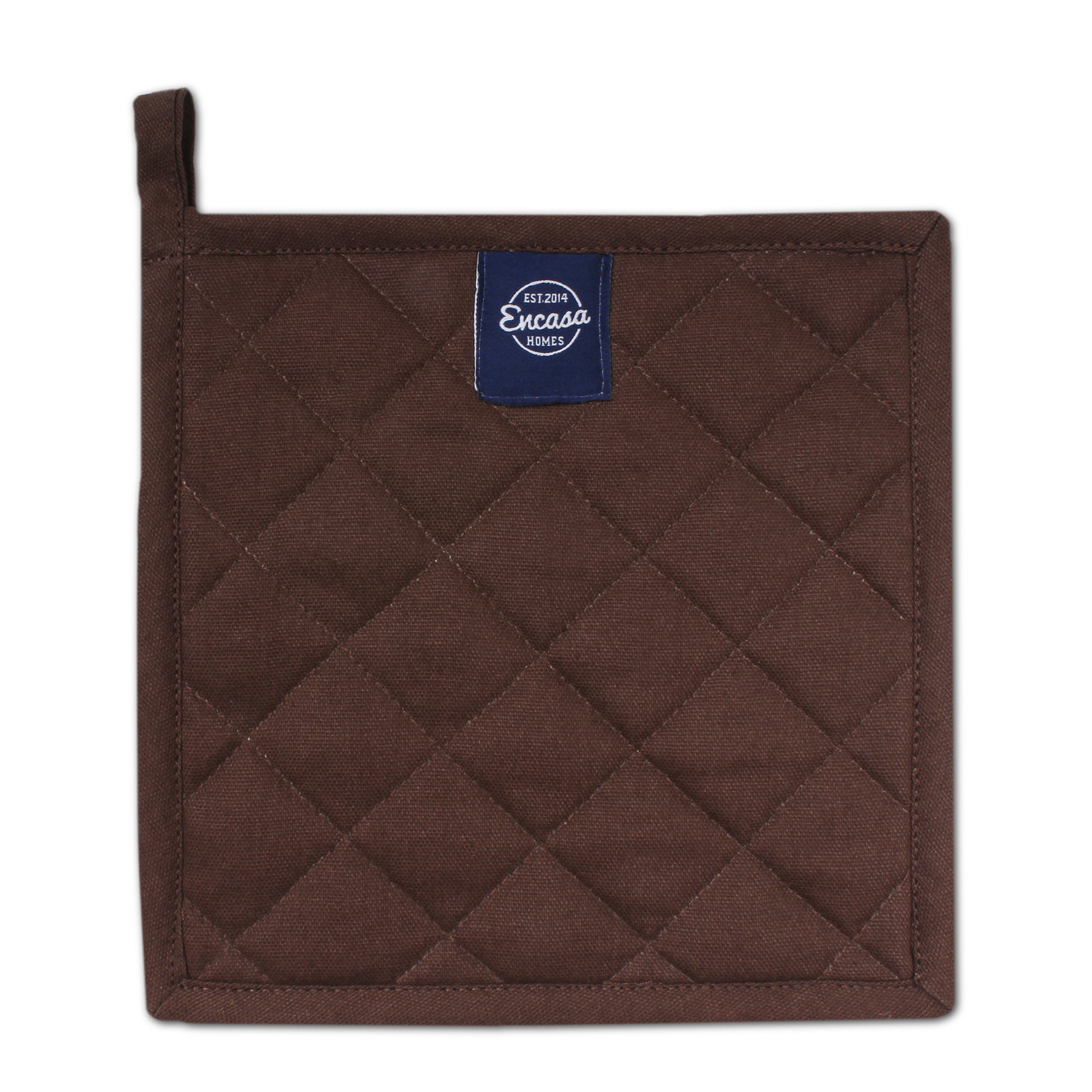 Yarn Dyed Cotton Dark Taupe & Beige Potholder (Pack of 2)