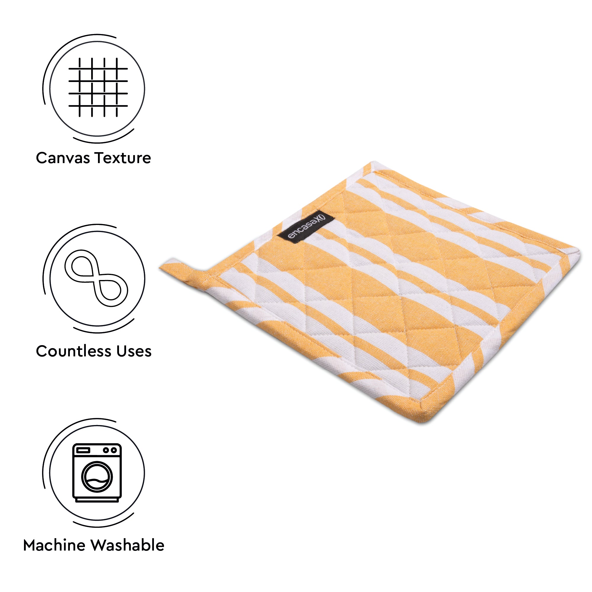 RC Yarn-Dyed Franca Yellow Stripes Potholder (Pack of 2)