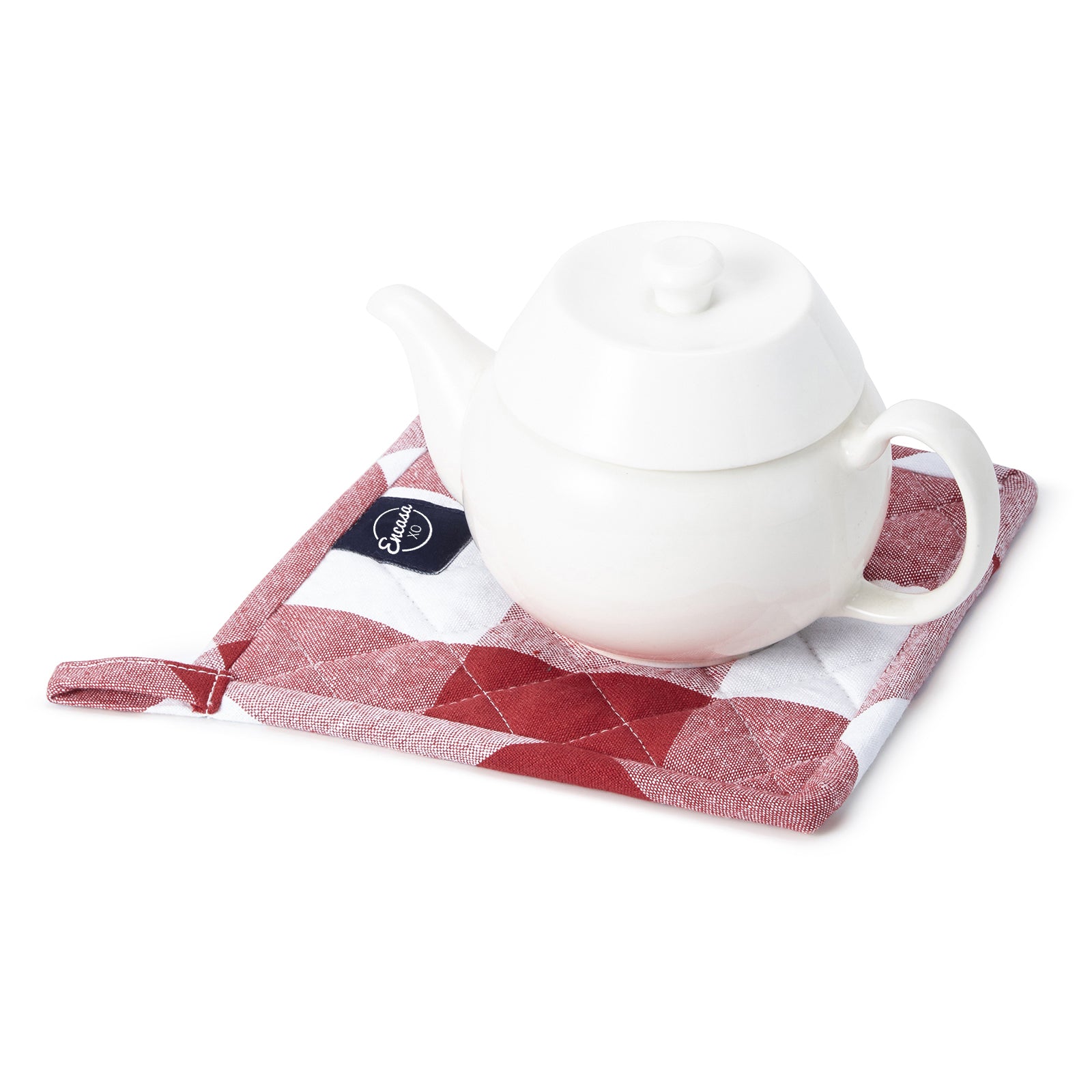 Cotton Buffalo Red Checks Pot Holders (Pack of 2)