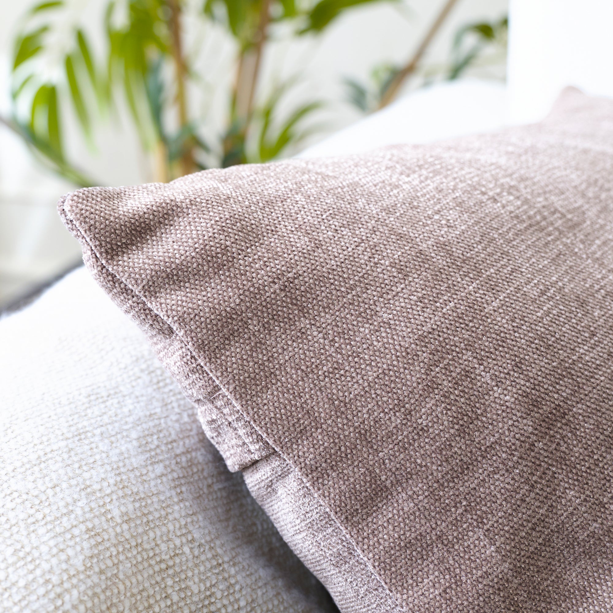 Chenille Dusty Brown Cushion Cover (Pack of 2)