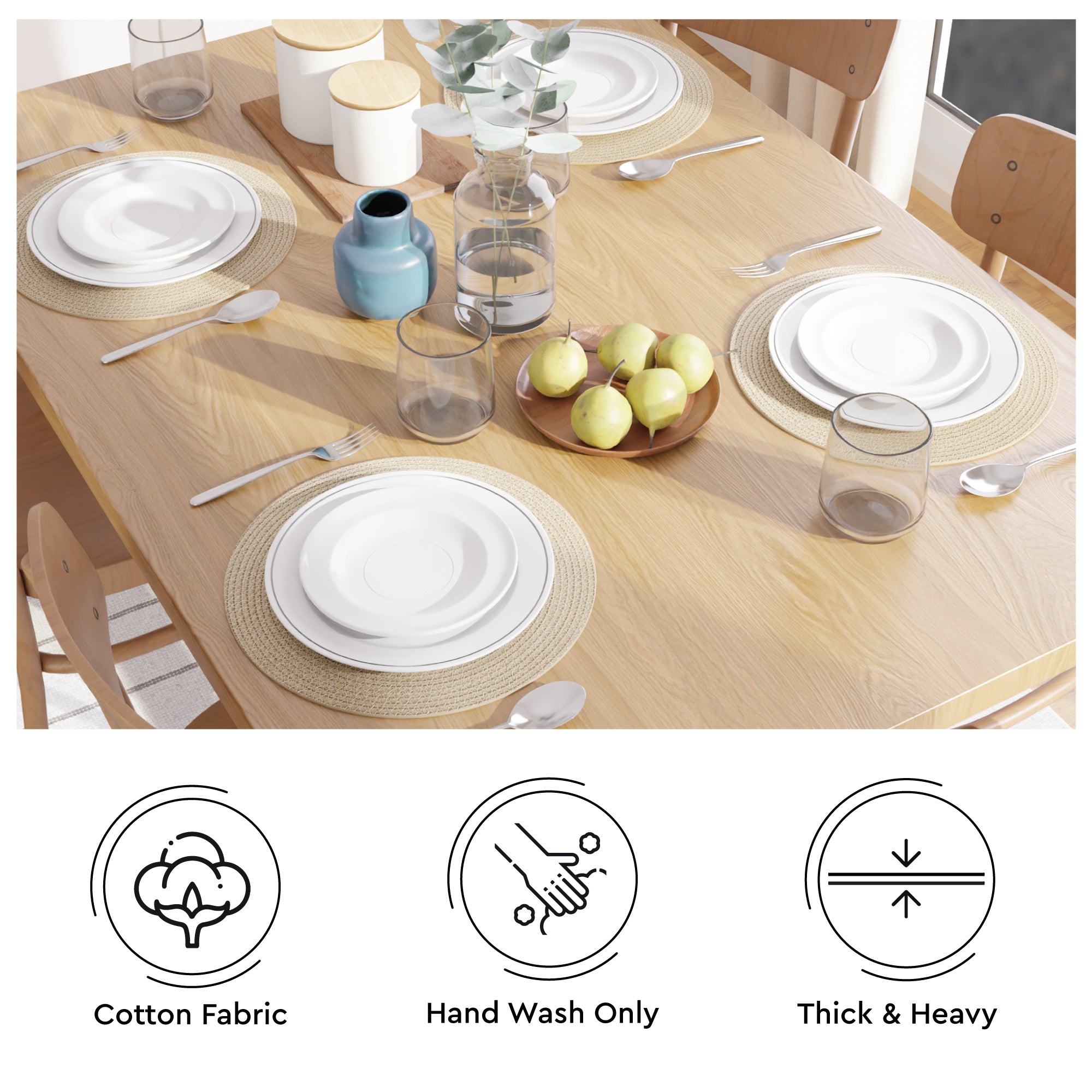 Cotton Beige Placemat (Pack of 4)