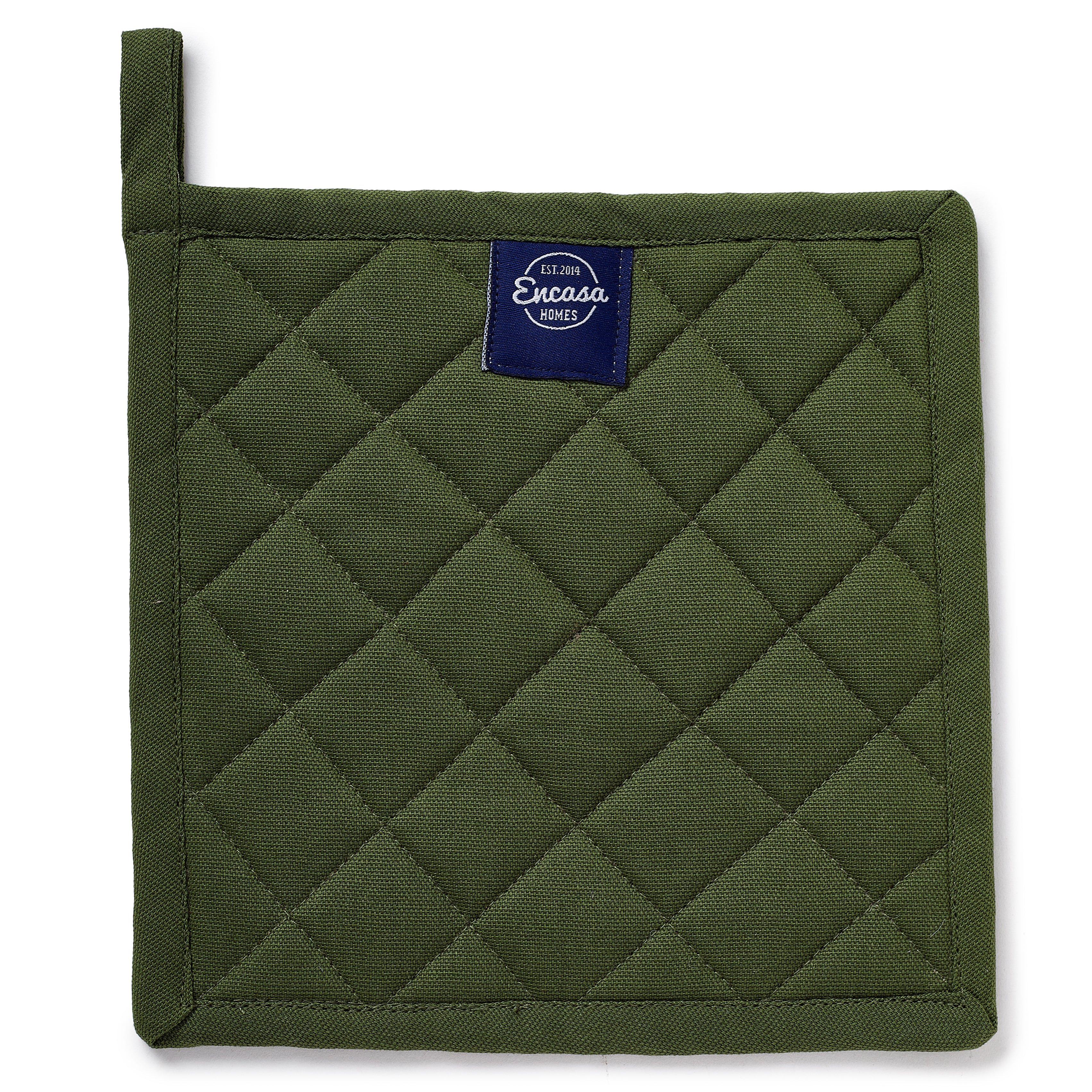 Yarn Dyed Cotton Leaf Green Potholder (Pack of 4)