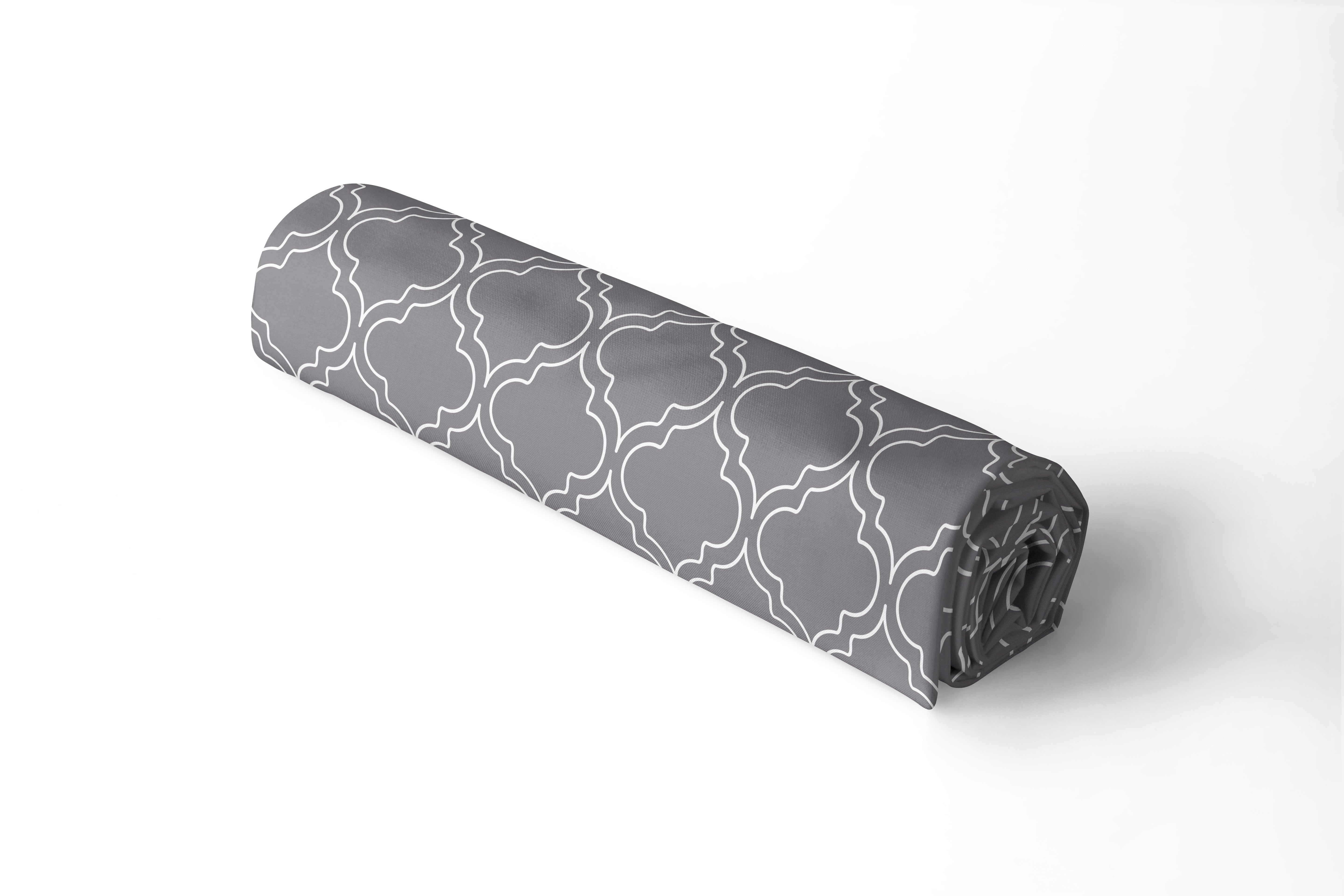 Polyester Printed Trellis Grey Fabric (Pack of 1)