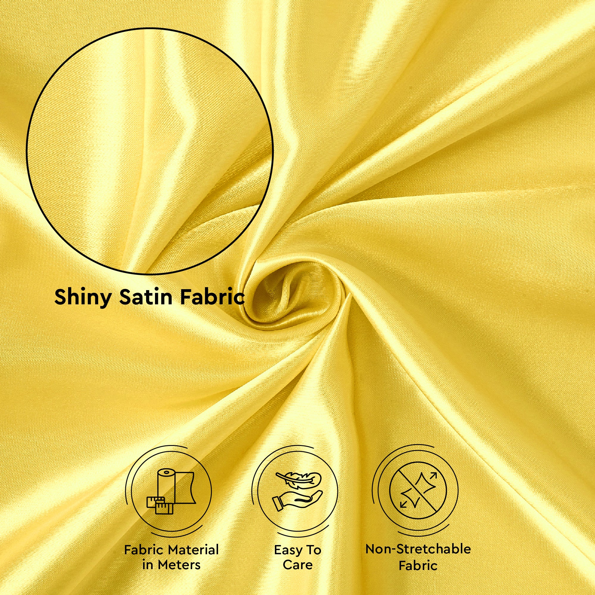 Silky Satin Fabric Material By Meter | 110 Cm Width, Silk & Shiny Fabrics | Fabric For Scrunchies, Dress, Pillowcases, Pajamas, Evening Dress, DIY