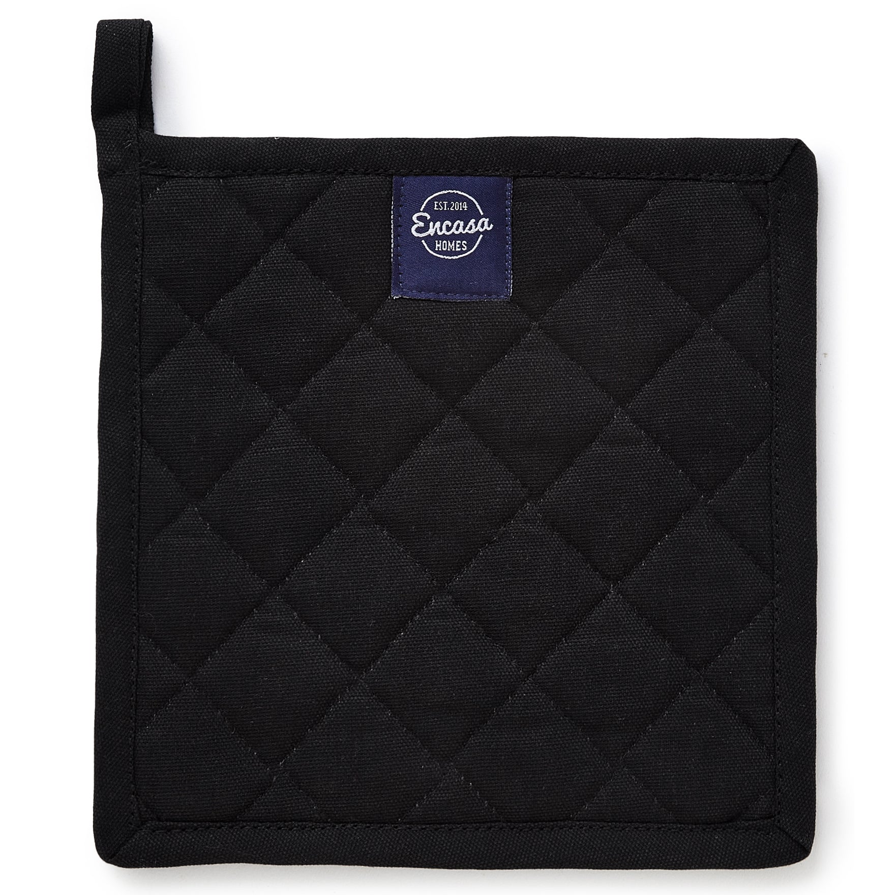 Yarn Dyed Cotton Full Black Potholder (Pack of 4)