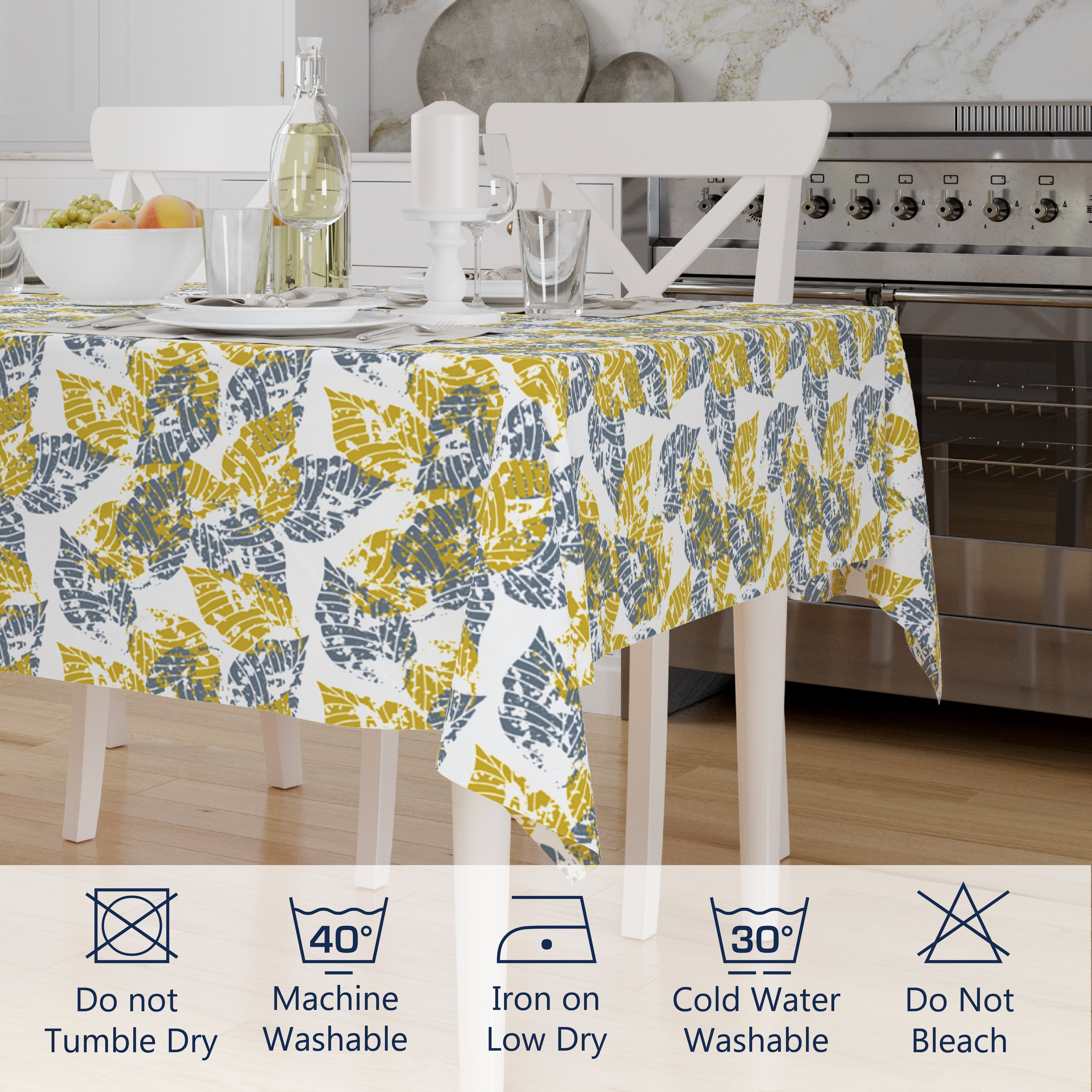 Polyester Dry Leaves Table Cloth (Pack of 1)
