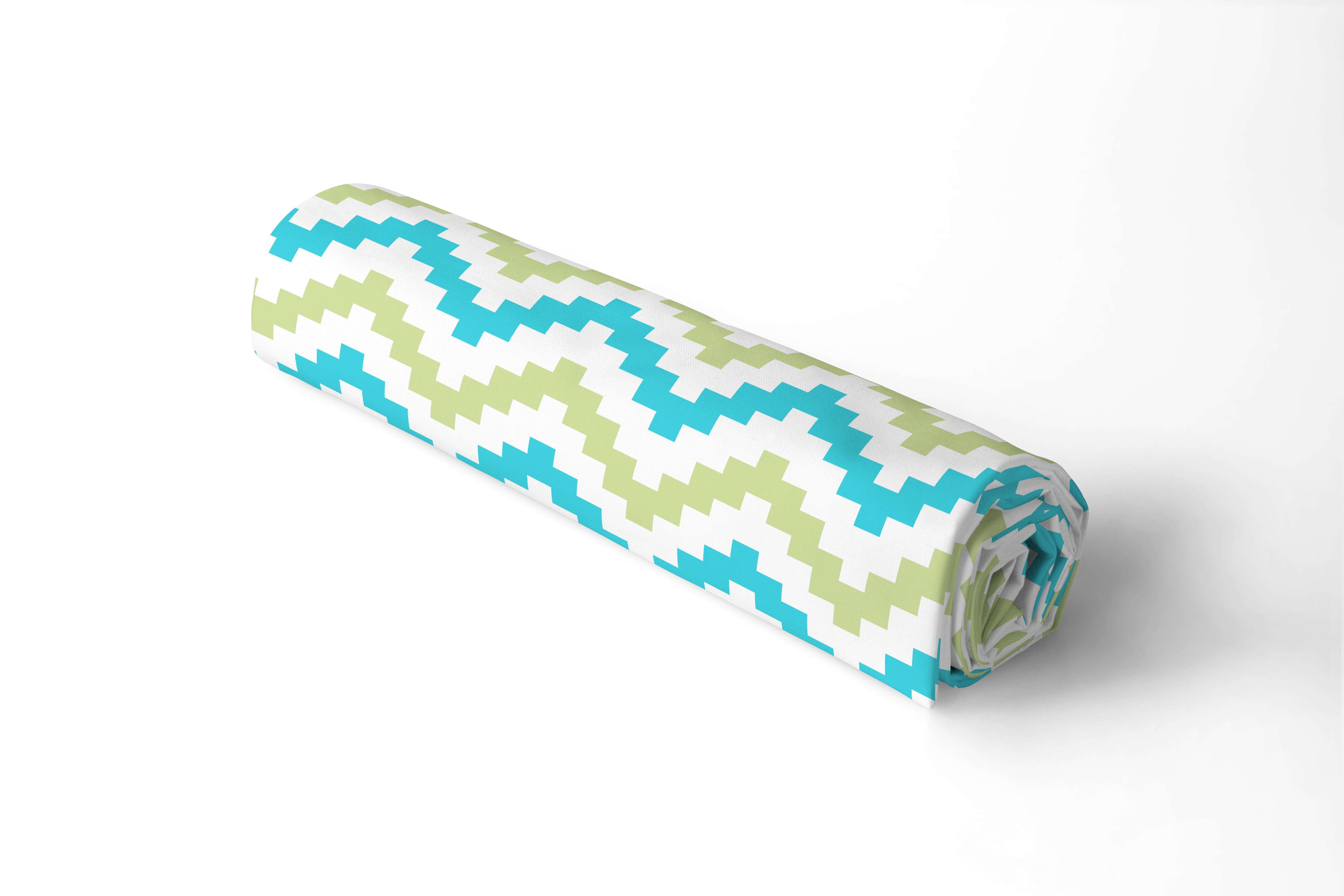 Polyester Printed Chevron Green Fabric (Pack of 1)