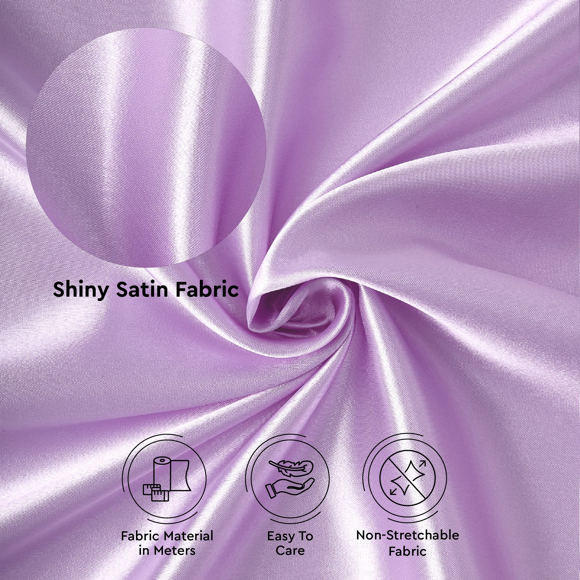 Silky Satin Fabric Material By Meter | 110 Cm Width, Silk & Shiny Fabrics | Fabric For Scrunchies, Dress, Pillowcases, Pajamas, Evening Dress, DIY