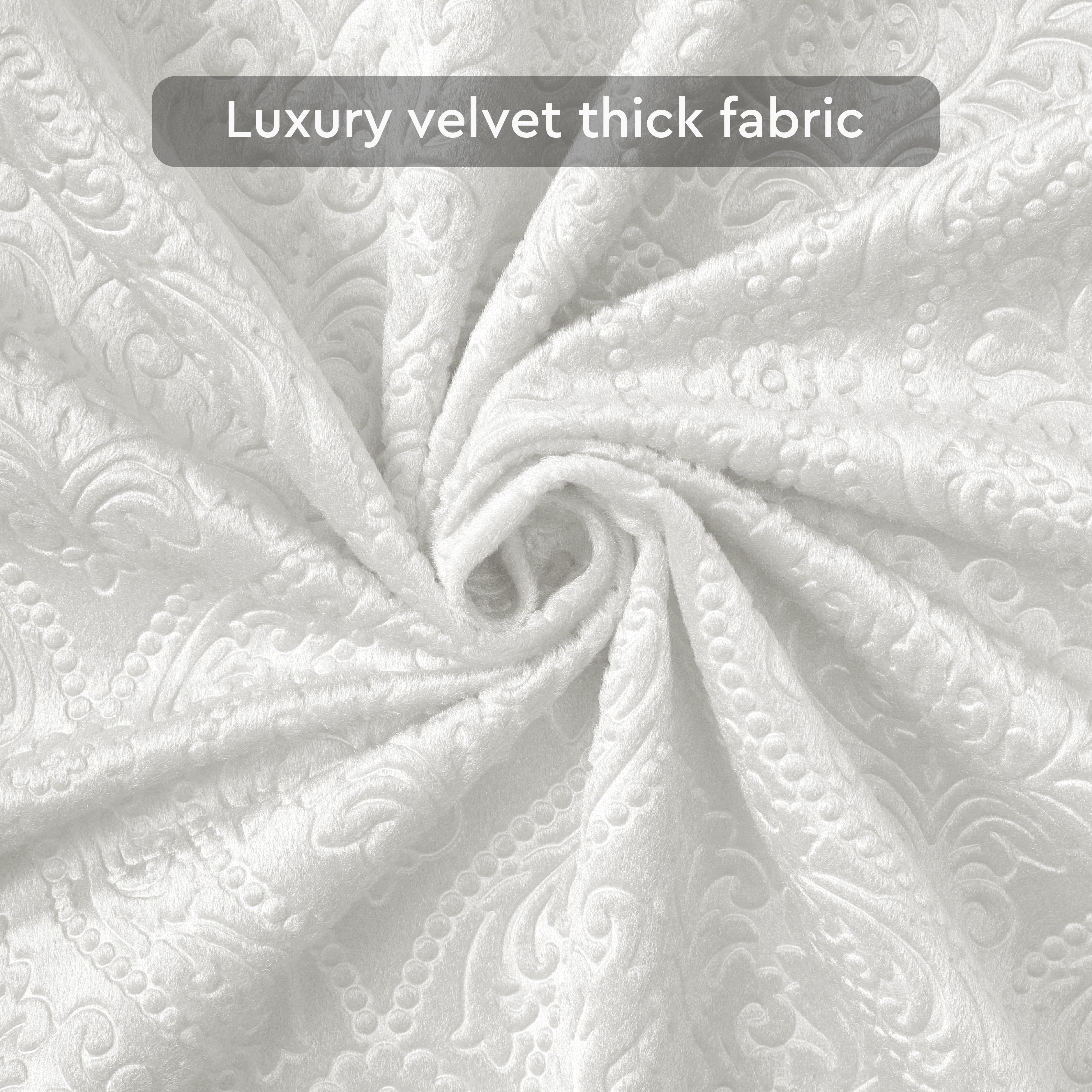 Embossed Velvet Cream Curtain